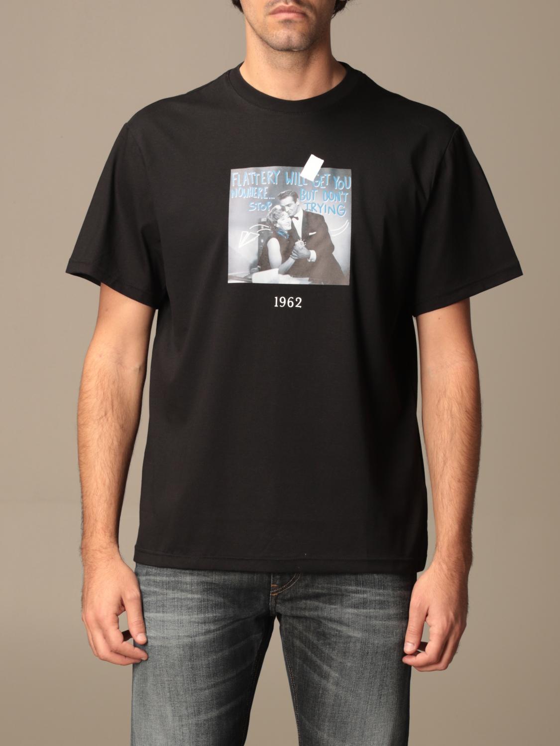 THROWBACK cotton Tshirt with 1962 print Black Throwback tshirt