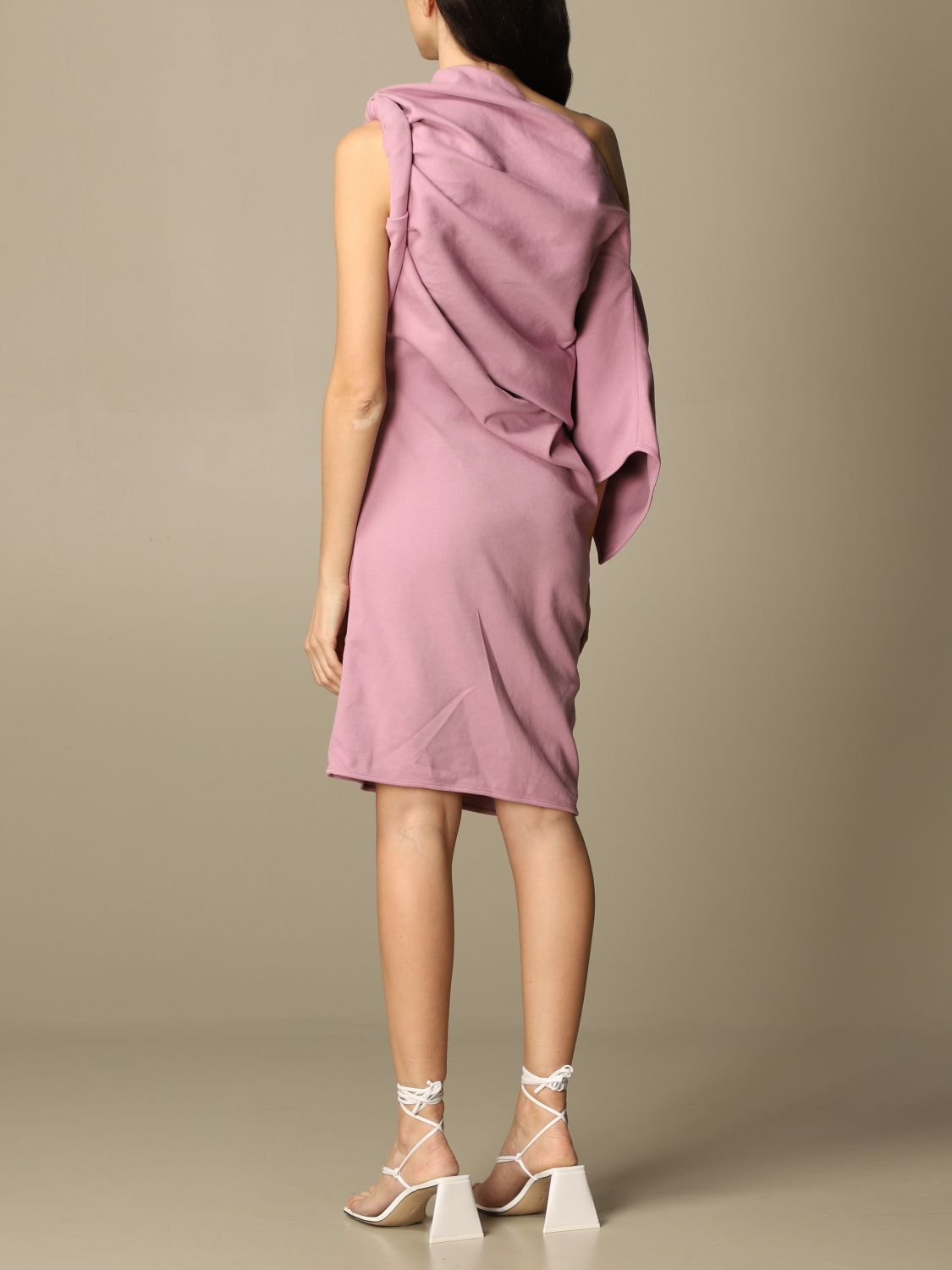 Dress The Attico: The Attico one-shoulder dress in draped fabric lilac 2