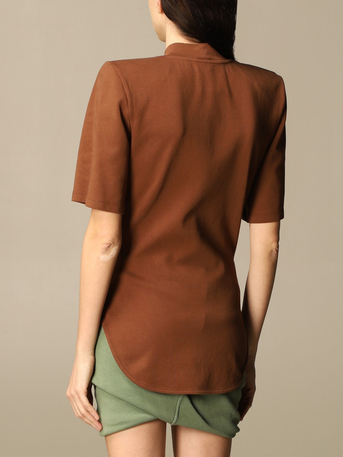 T-Shirt The Attico: Tessa The Attico T-shirt in cotton with maxi shoulders brown 3