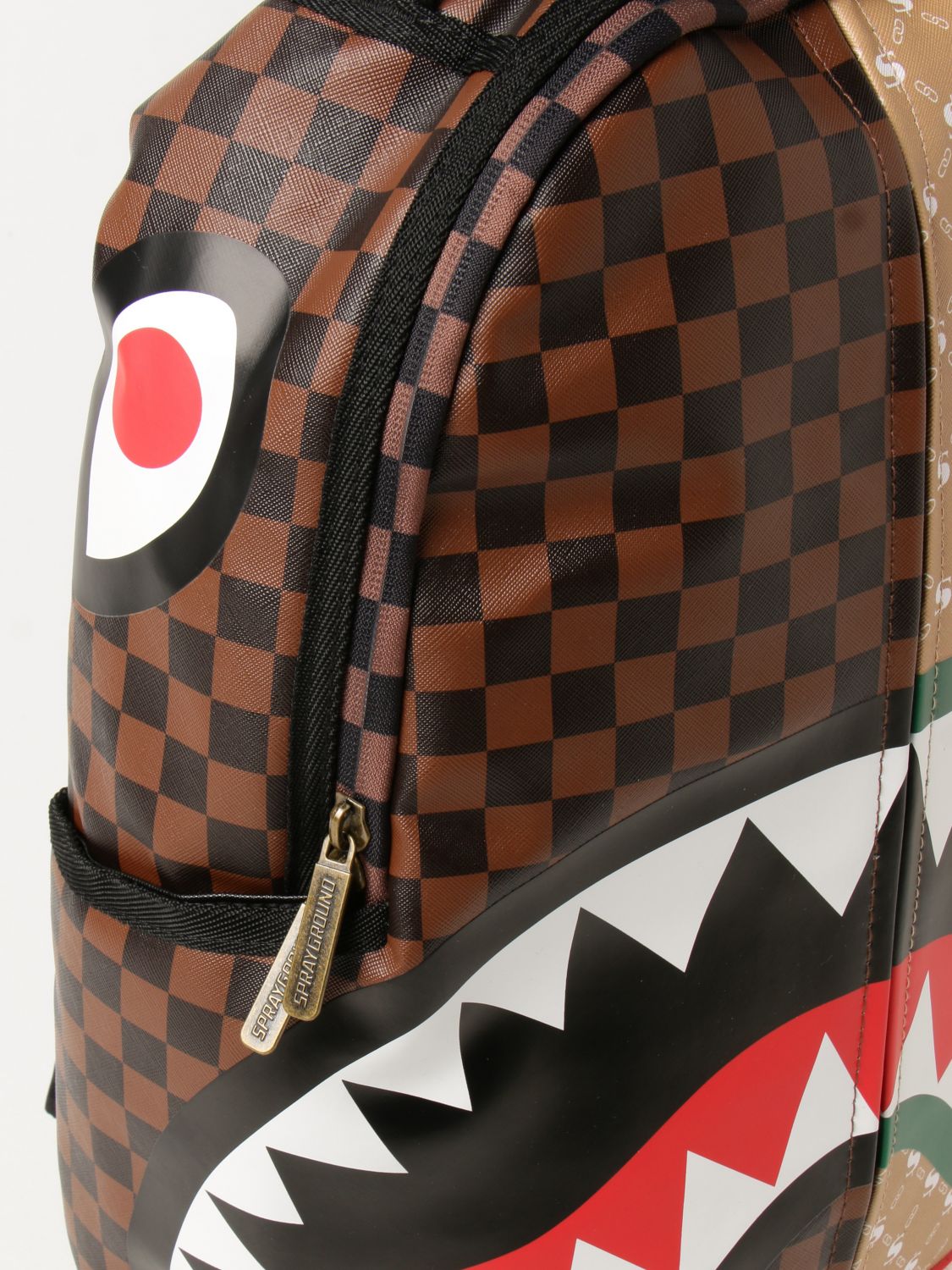 SPRAYGROUND: duffle bag in vegan leather with shark print - Beige