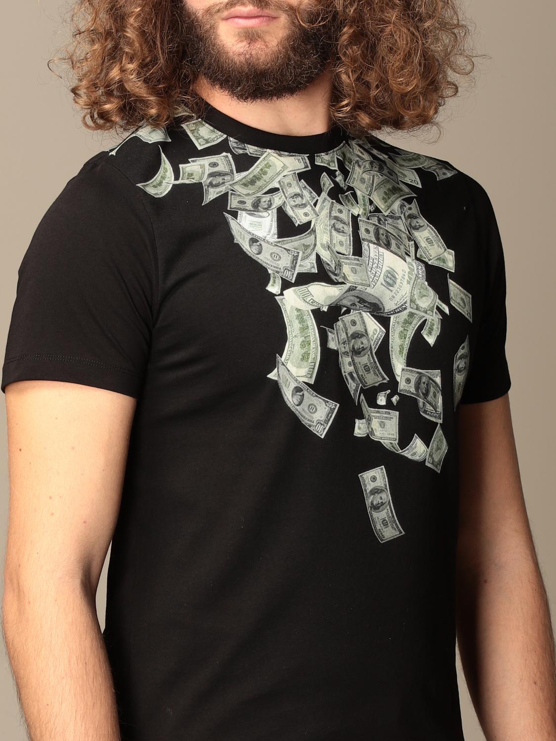 SPRAYGROUND: T-shirt con stampa squalo e soldi - Nero | T-Shirt Sprayground  21PESP004 GIGLIO.COM