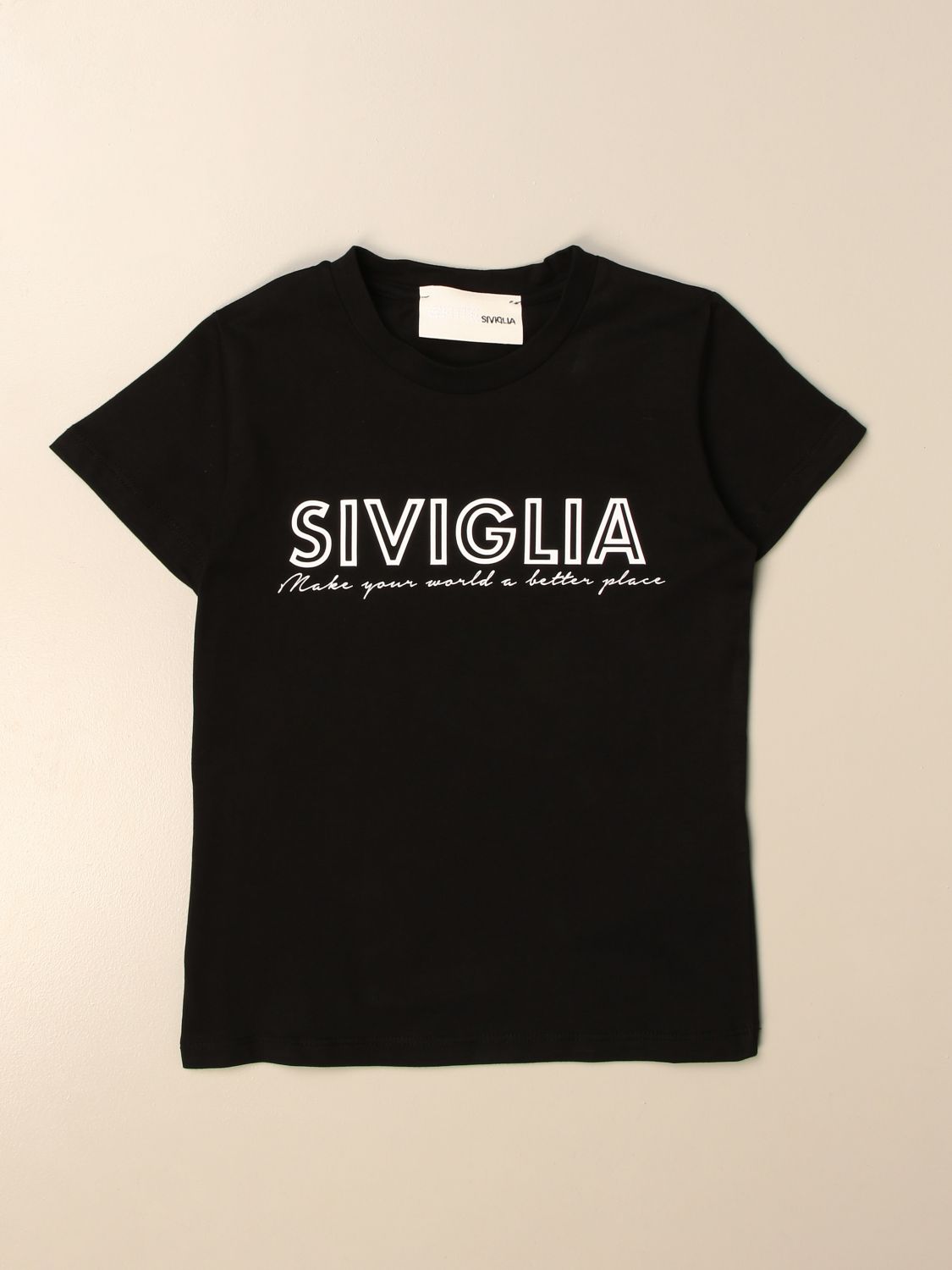 SIVIGLIA: Tシャツ ボーイ - ブラック | Tシャツ Siviglia SVJTS7582 GIGLIO.COM