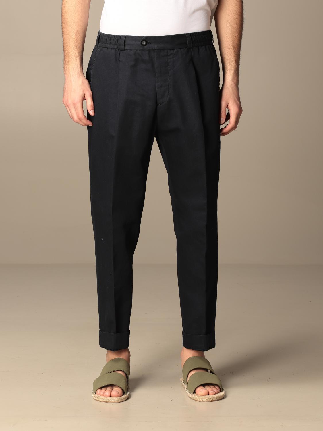 Pt Outlet: Pantalone 01 rebel jogging in cotone e lino stretch - Blue |  Pantalone Pt CORLRBB00REW BP31 GIGLIO.COM