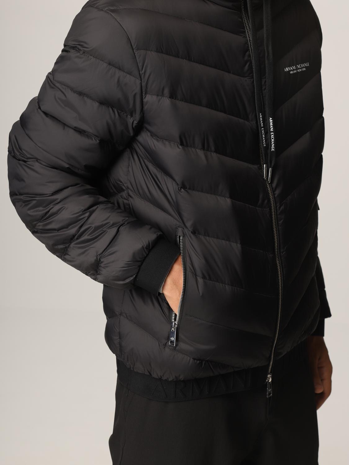 armani exchange lightweight hooded down jacket