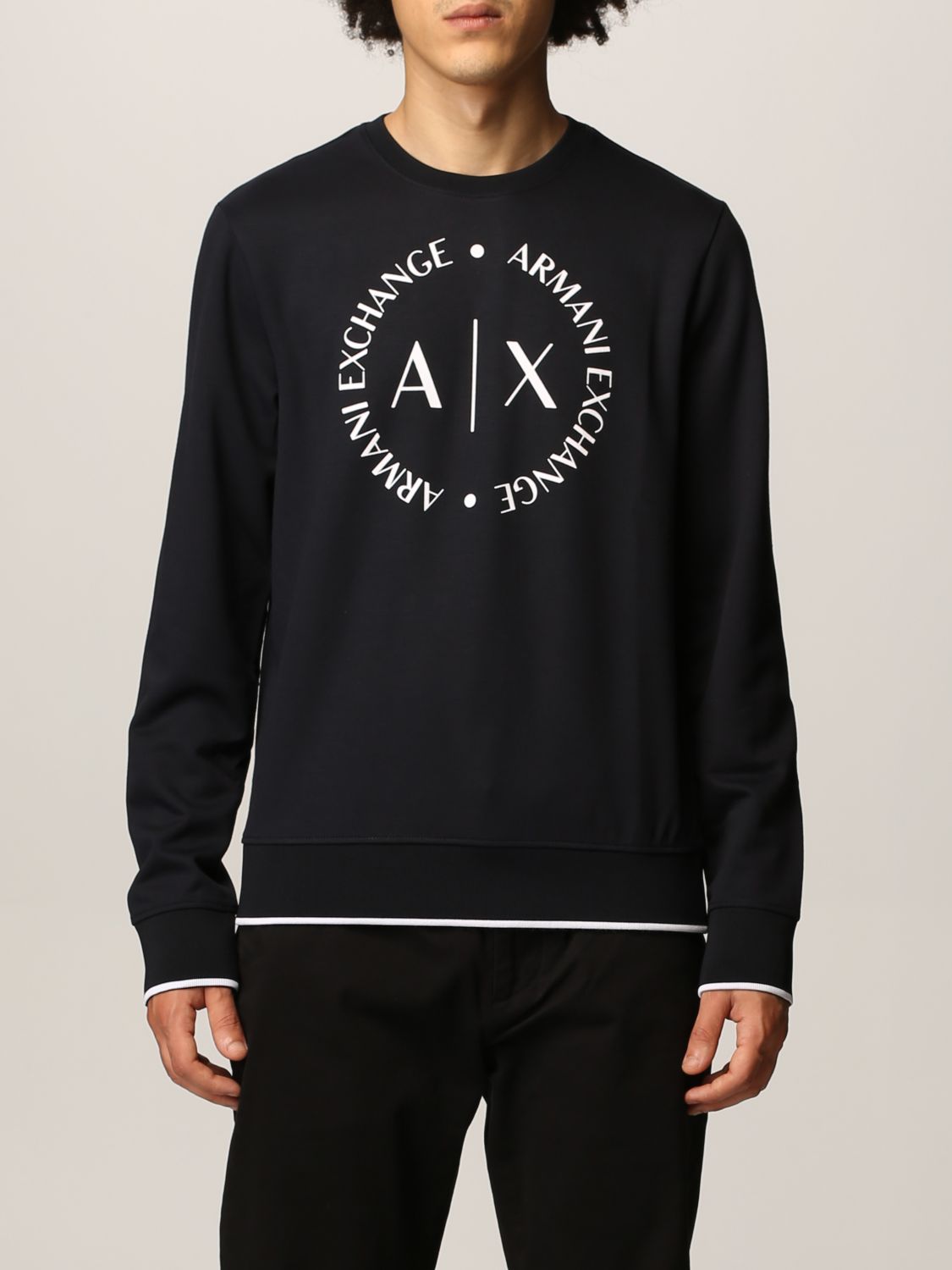 ARMANI EXCHANGE: cotton sweatshirt with logo - Blue | Armani Exchange  sweatshirt 8NZM87 Z9N1Z online on 