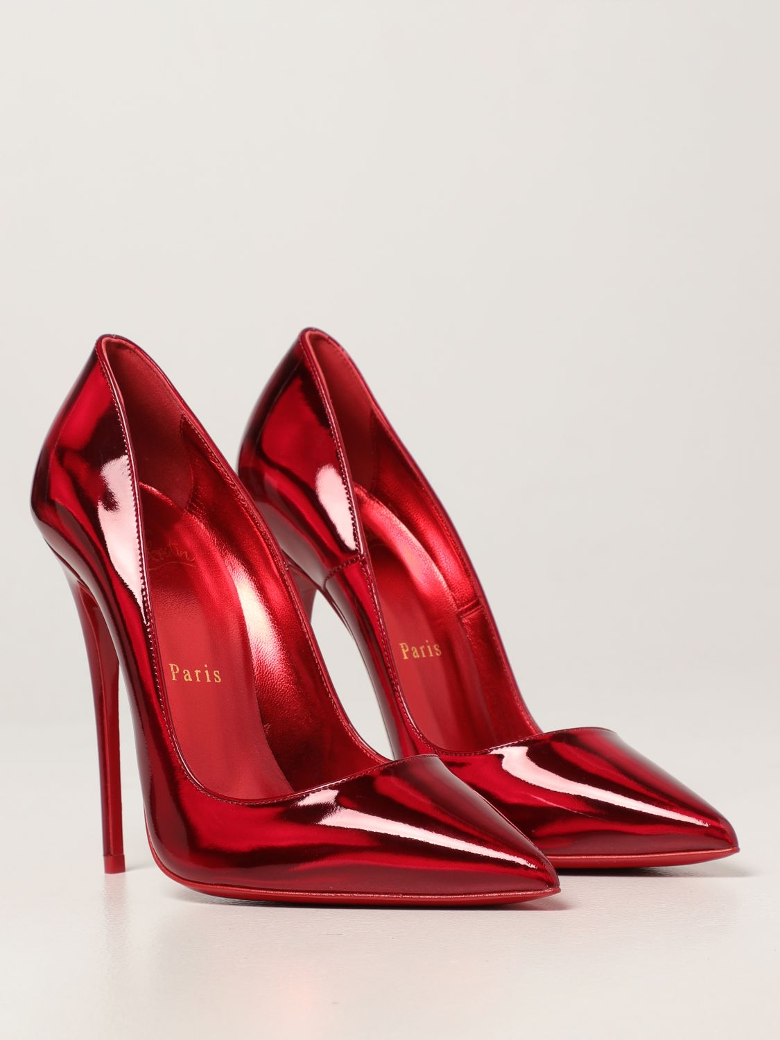 CHRISTIAN LOUBOUTIN: Kate décolleté in psychic patent leather 