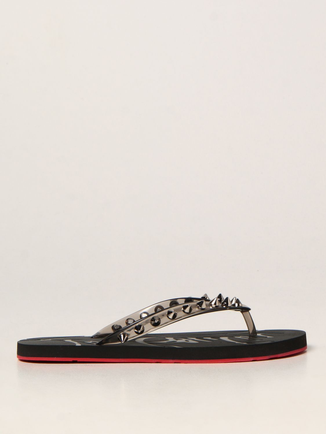 Sandales plates Christian Louboutin: Chaussures femme Christian Louboutin noir 1