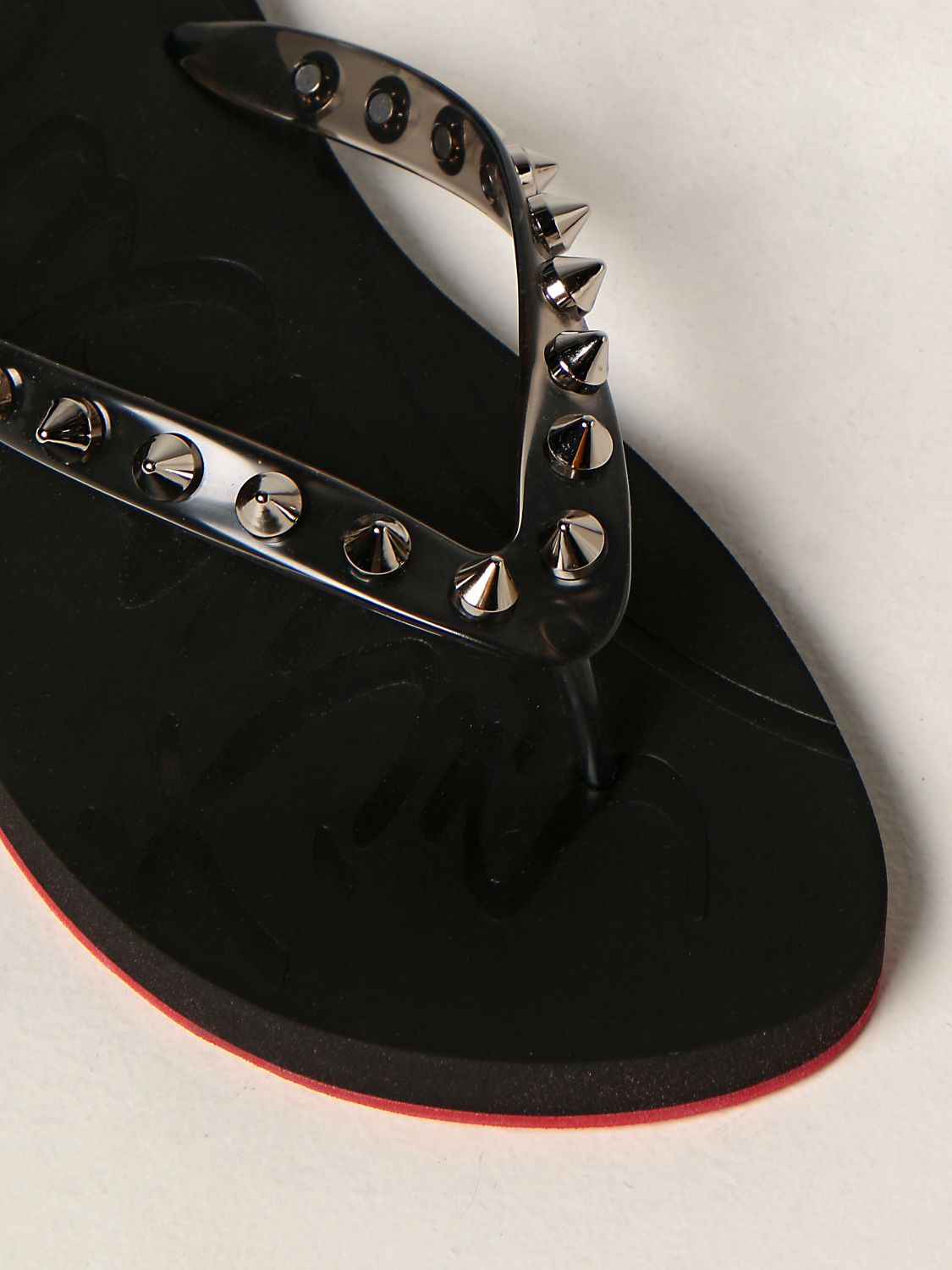Sandales plates Christian Louboutin: Chaussures femme Christian Louboutin noir 4