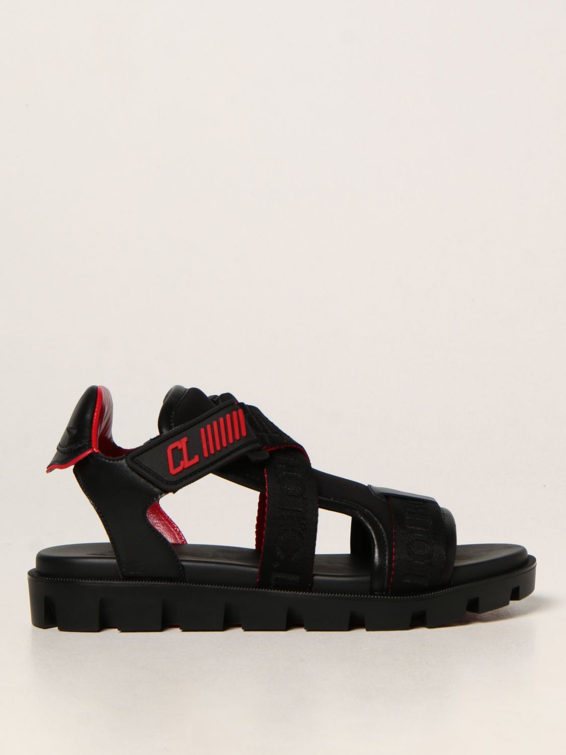Босоножки без каблука Christian Louboutin: Обувь Женское Christian Louboutin черный 1