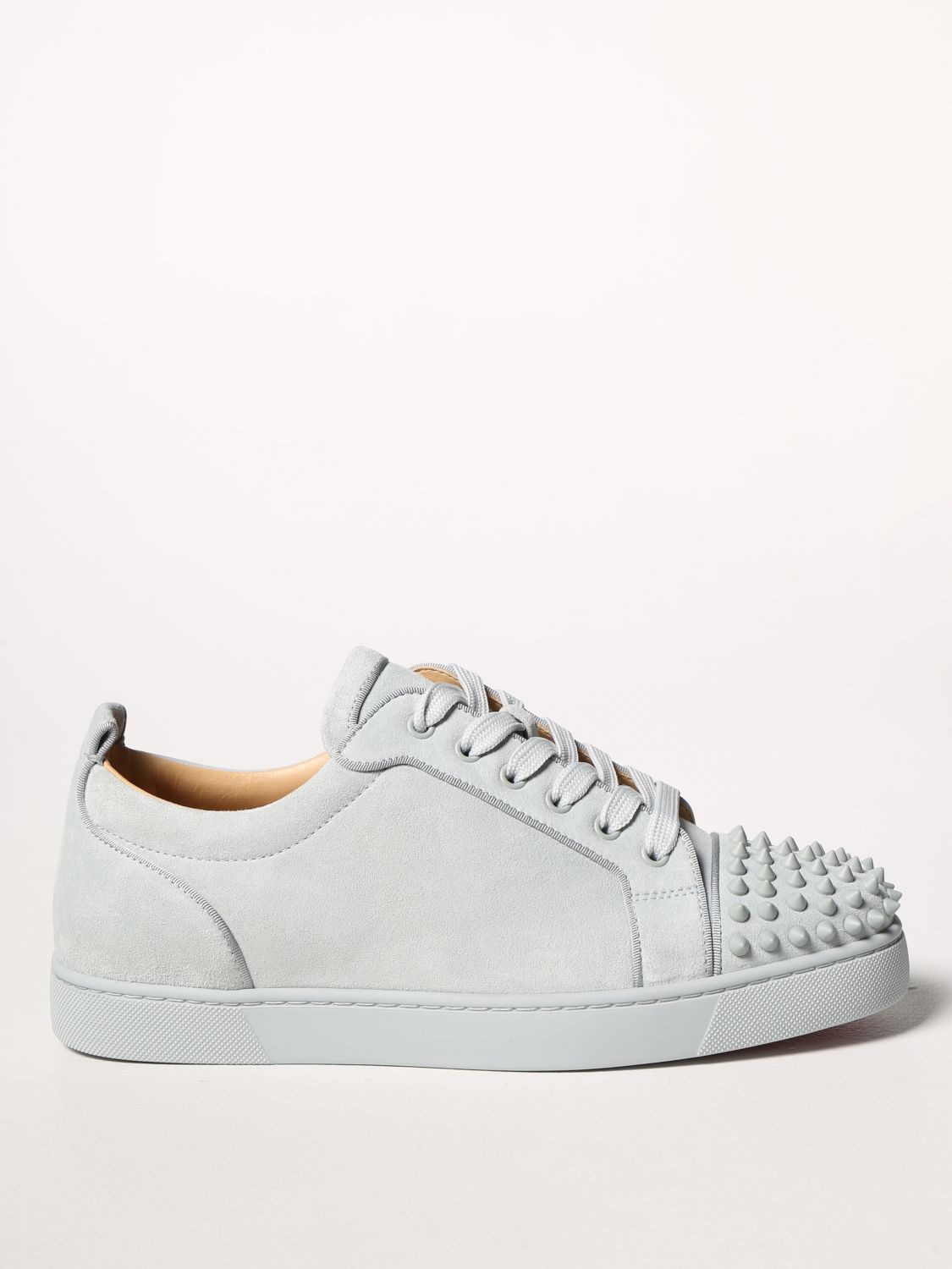 CHRISTIAN LOUBOUTIN: Louis Junior Orlato suede sneakers - Gnawed Blue