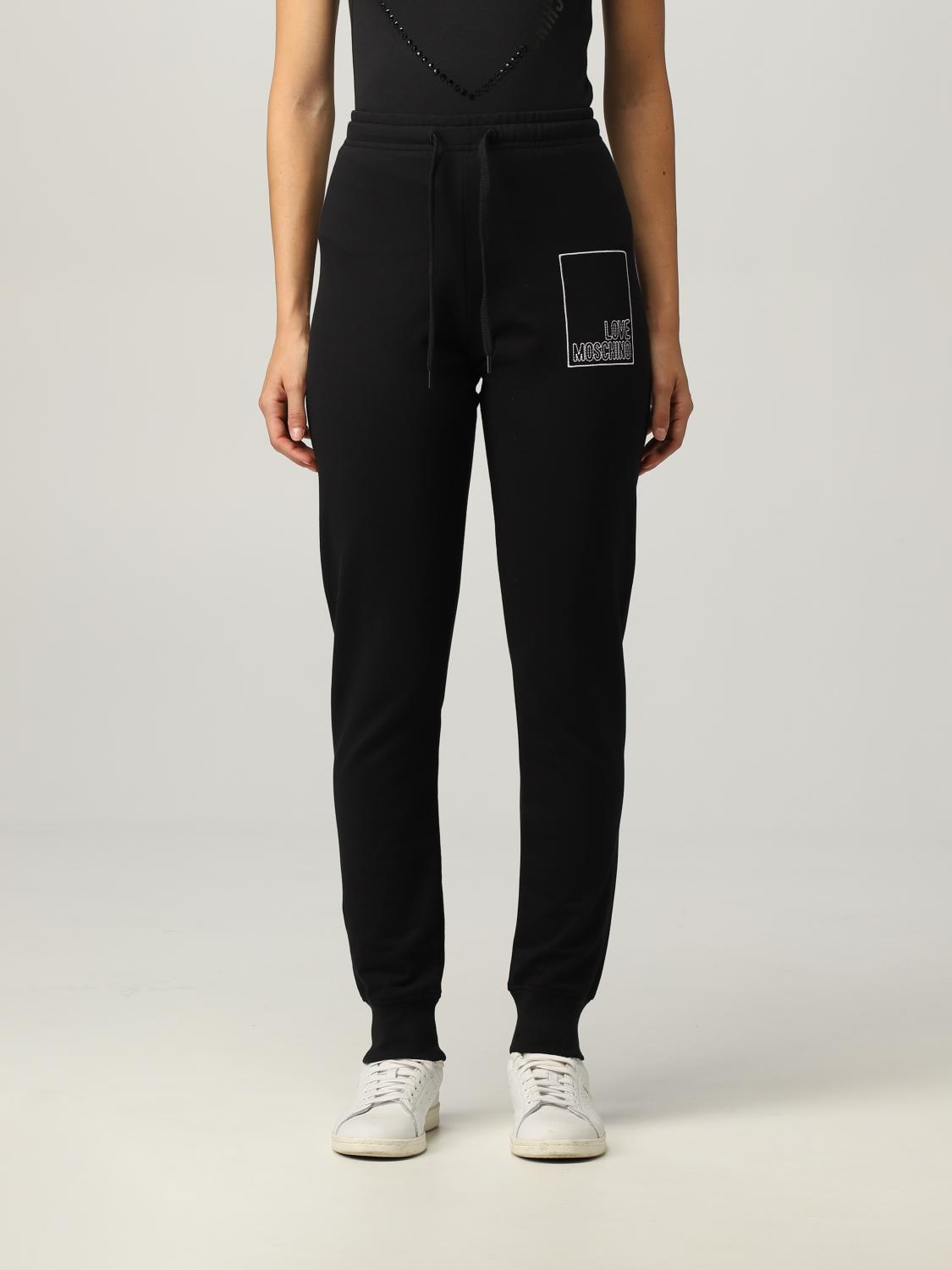 moschino tape joggers black