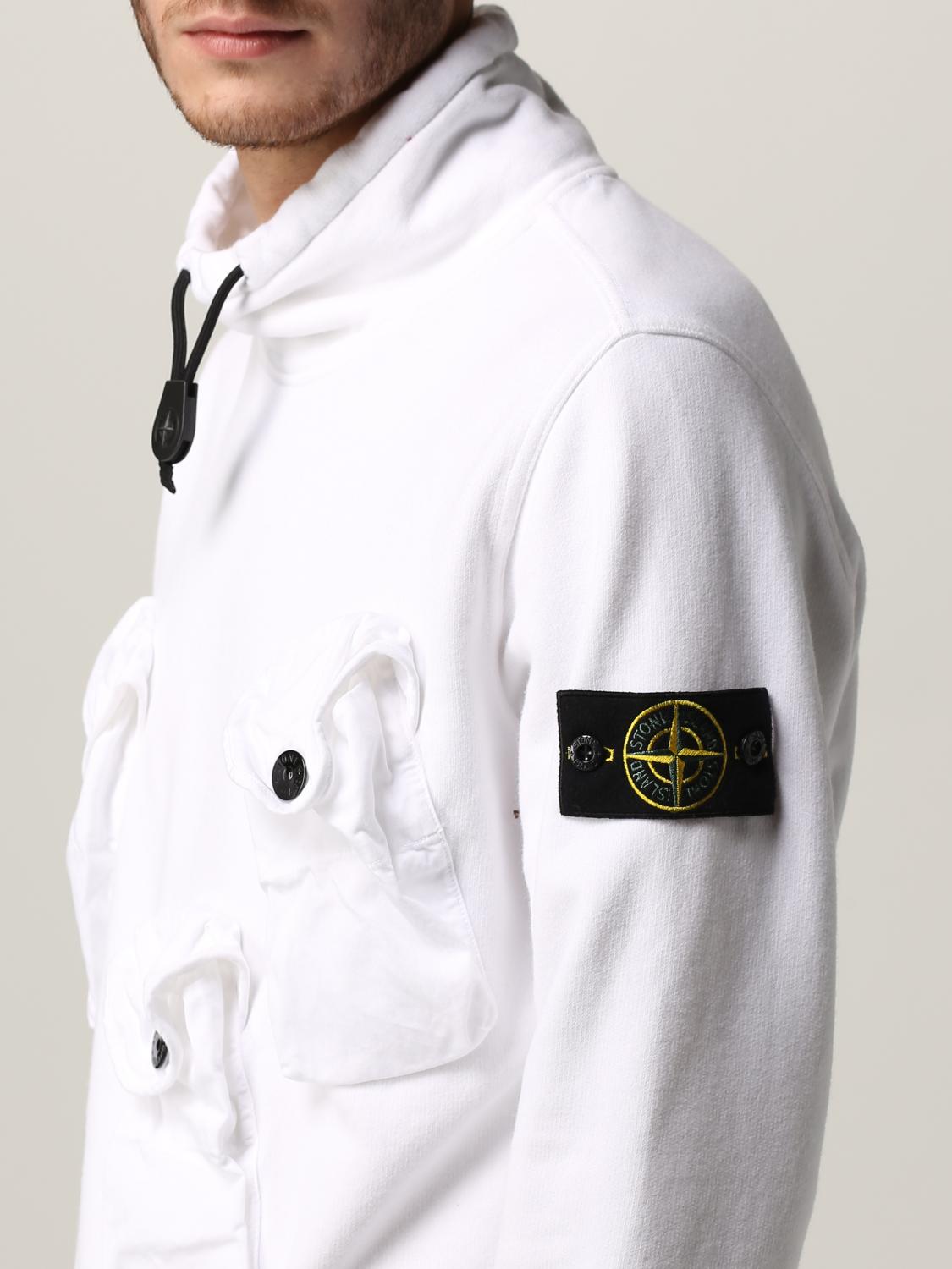 white stone island sweatshirt