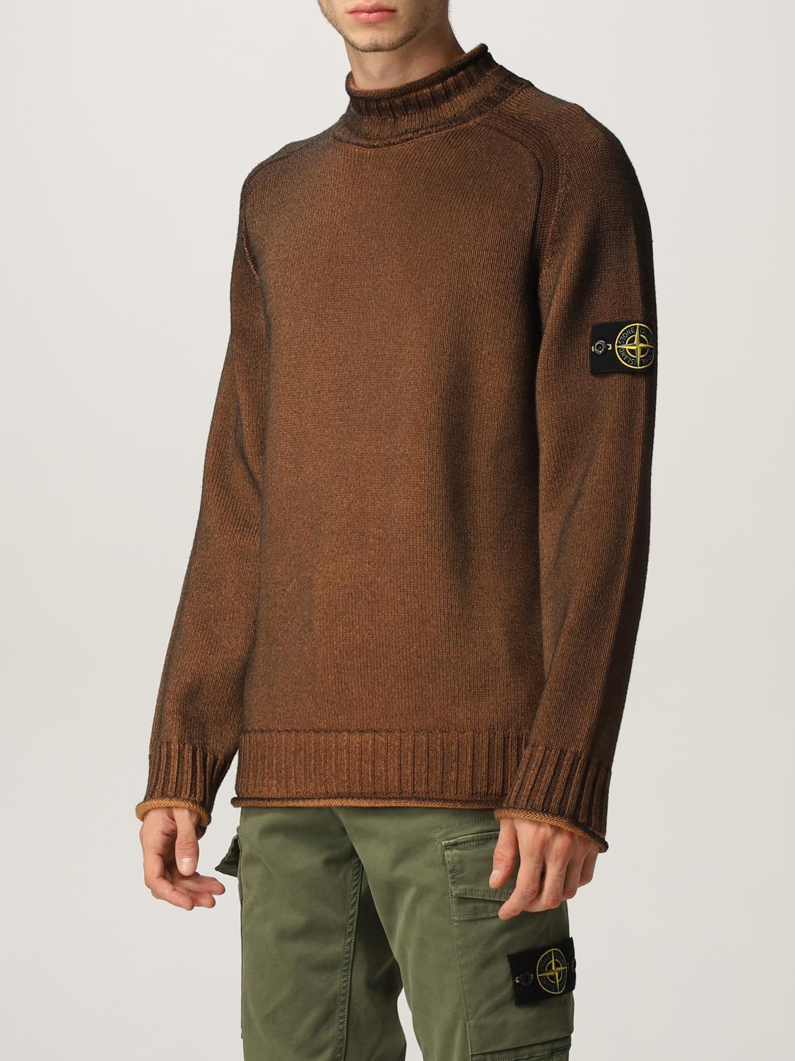 stone island brown jumper