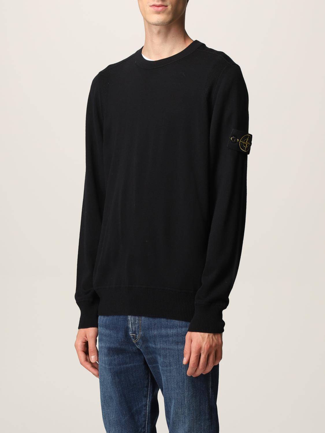 mens navy stone island jumper