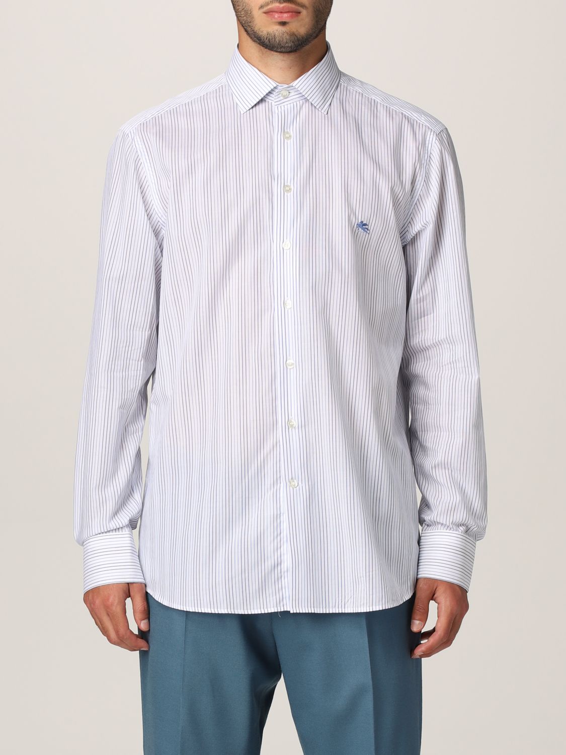 Shirt Etro: Etro striped cotton shirt blue 1