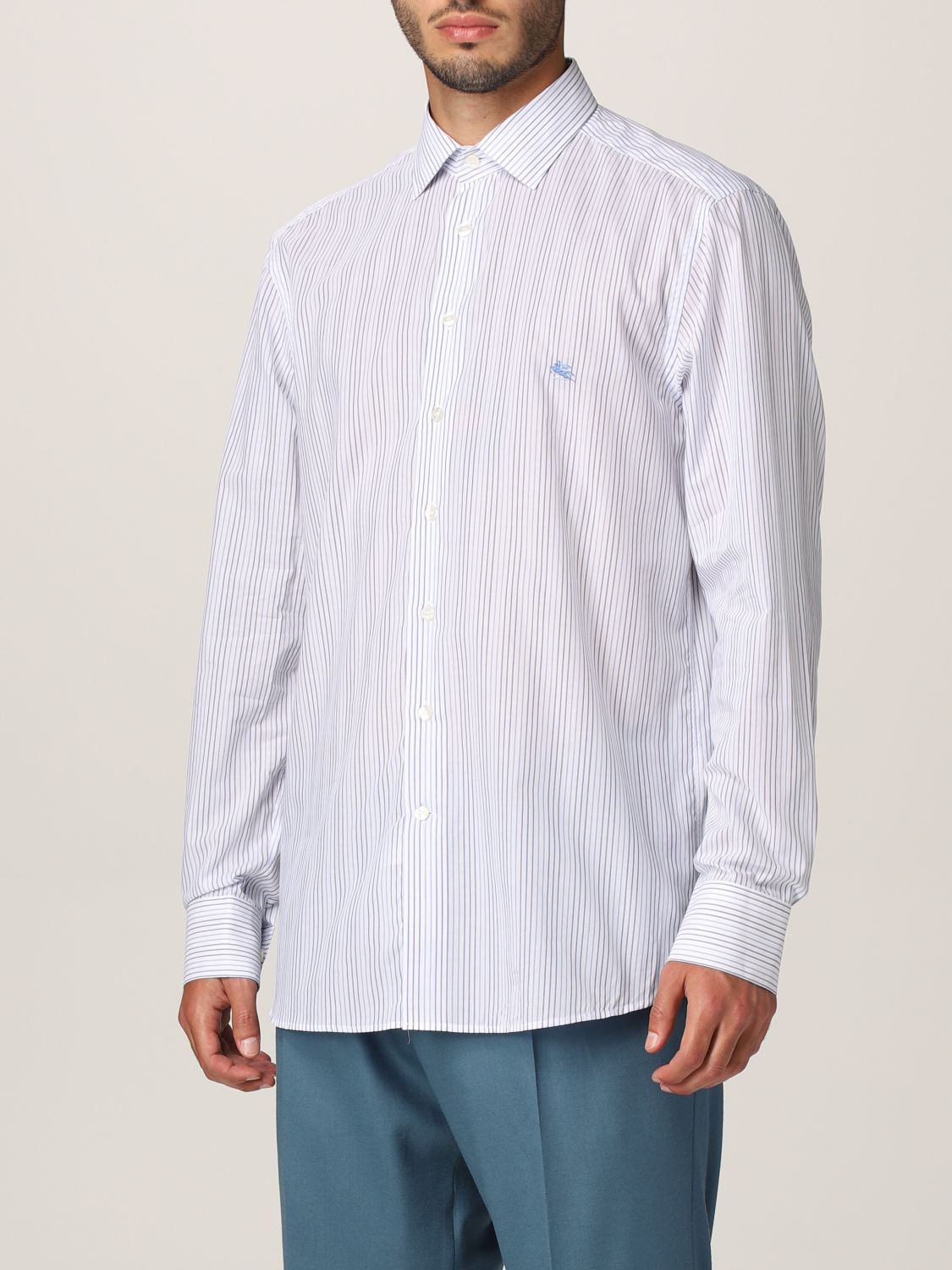 Shirt Etro: Etro striped cotton shirt blue 4