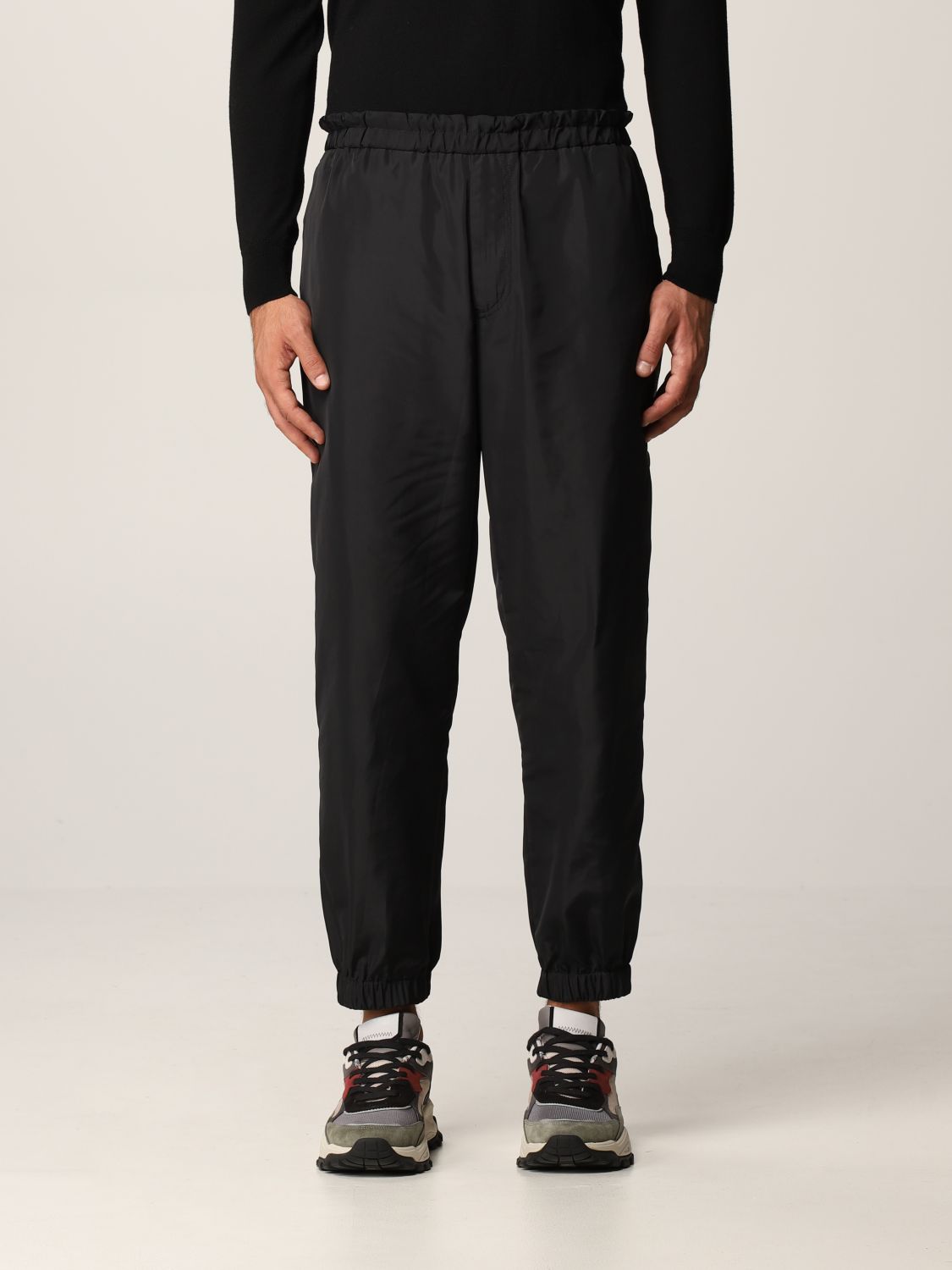 Pants Etro: Etro jogging pants in technical fabric with logoed bands black 1