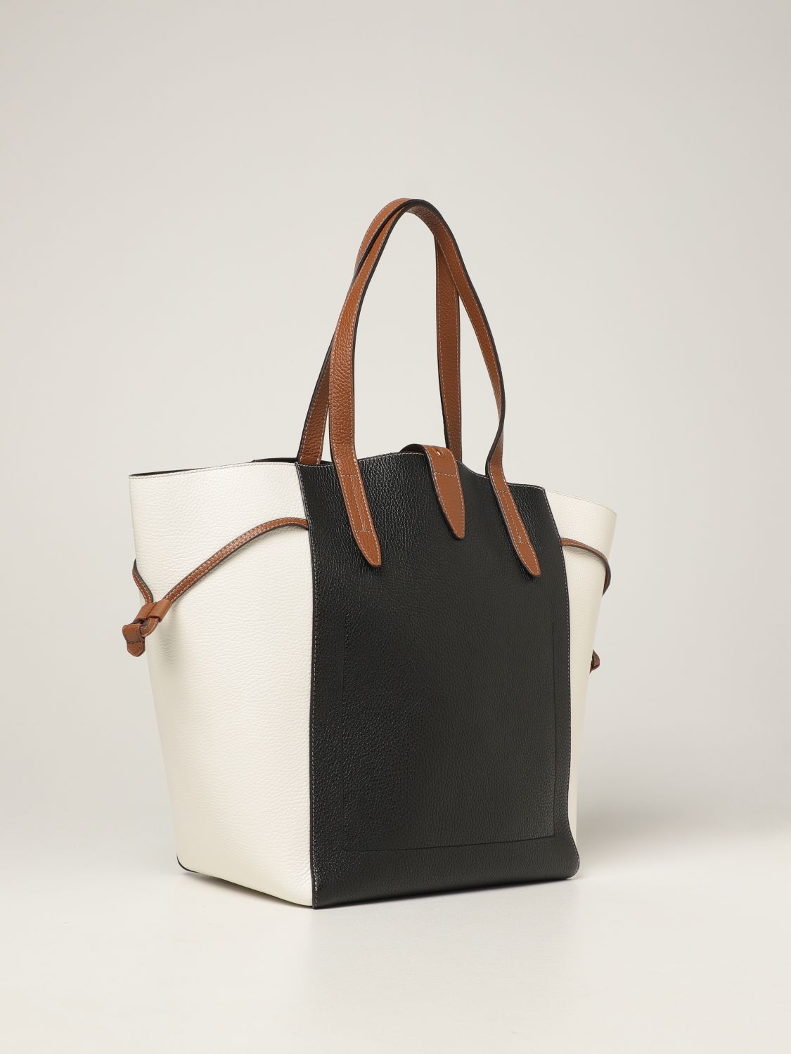 FURLA: tote bag in grained leather - Black