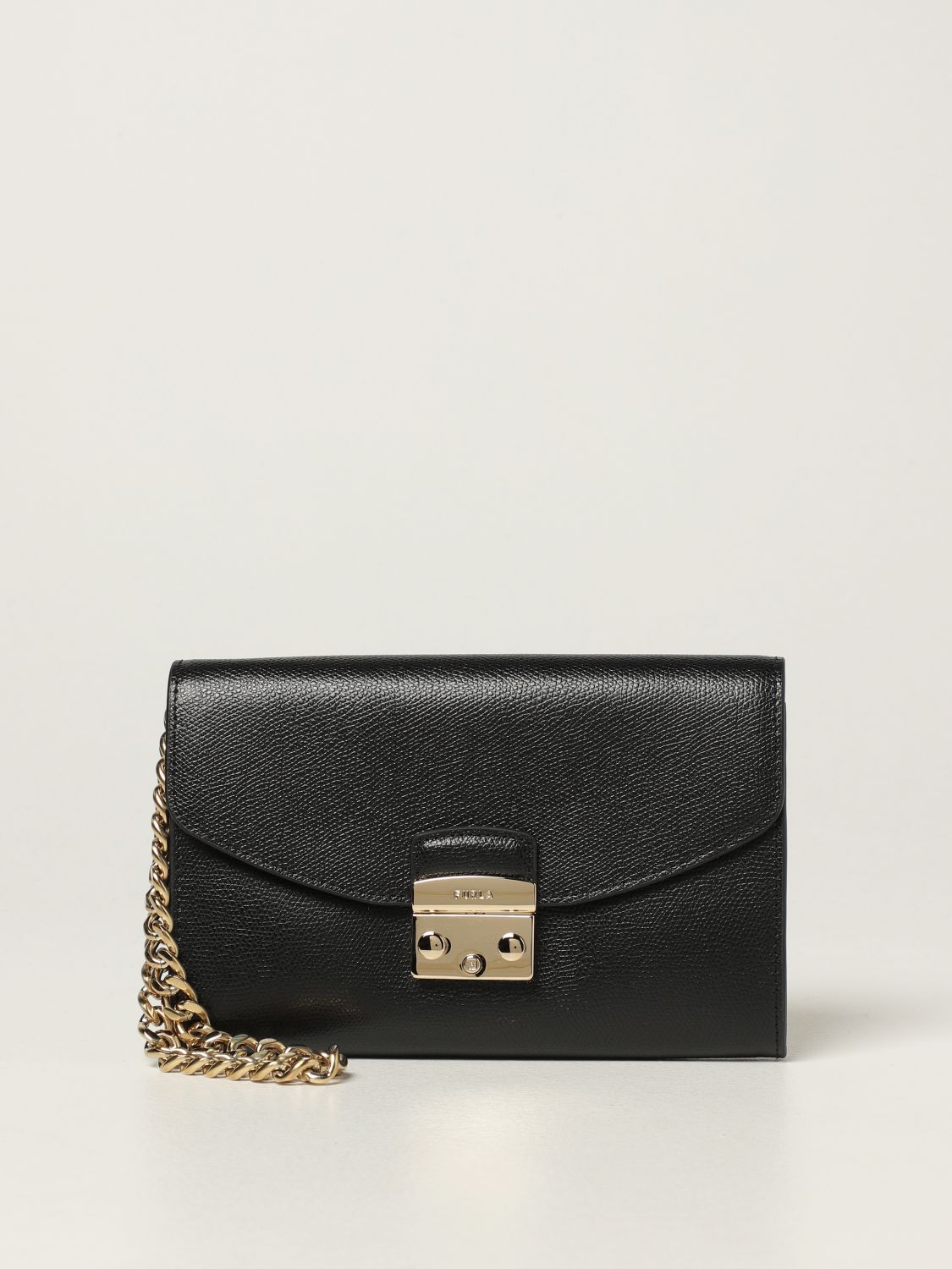 FURLA: Metropolis leather bag - Black | Furla clutch WE00120ARE000 ...