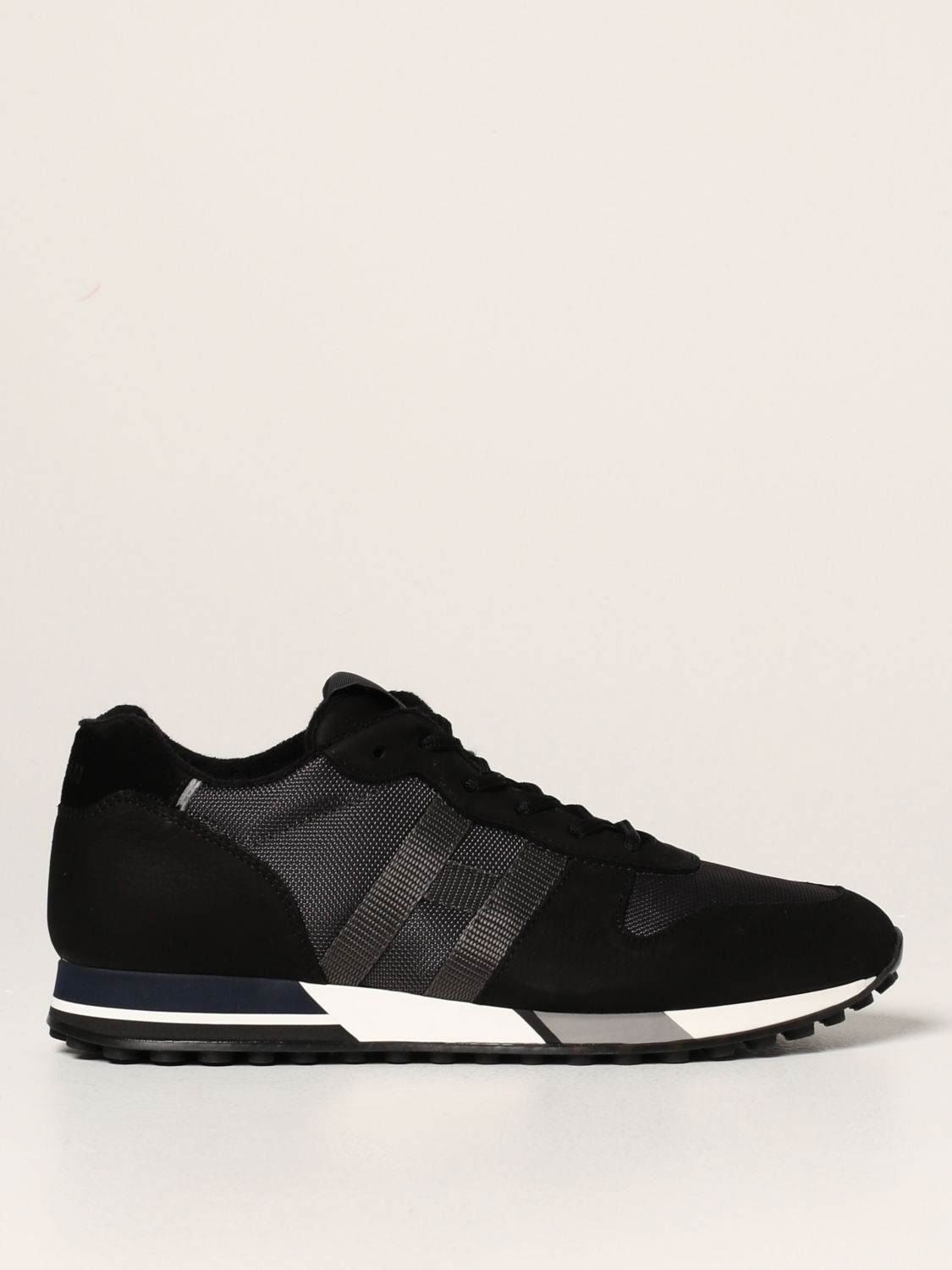 Hogan H383 Running Trainers In Mesh And Leather In Smoke Grey | ModeSens