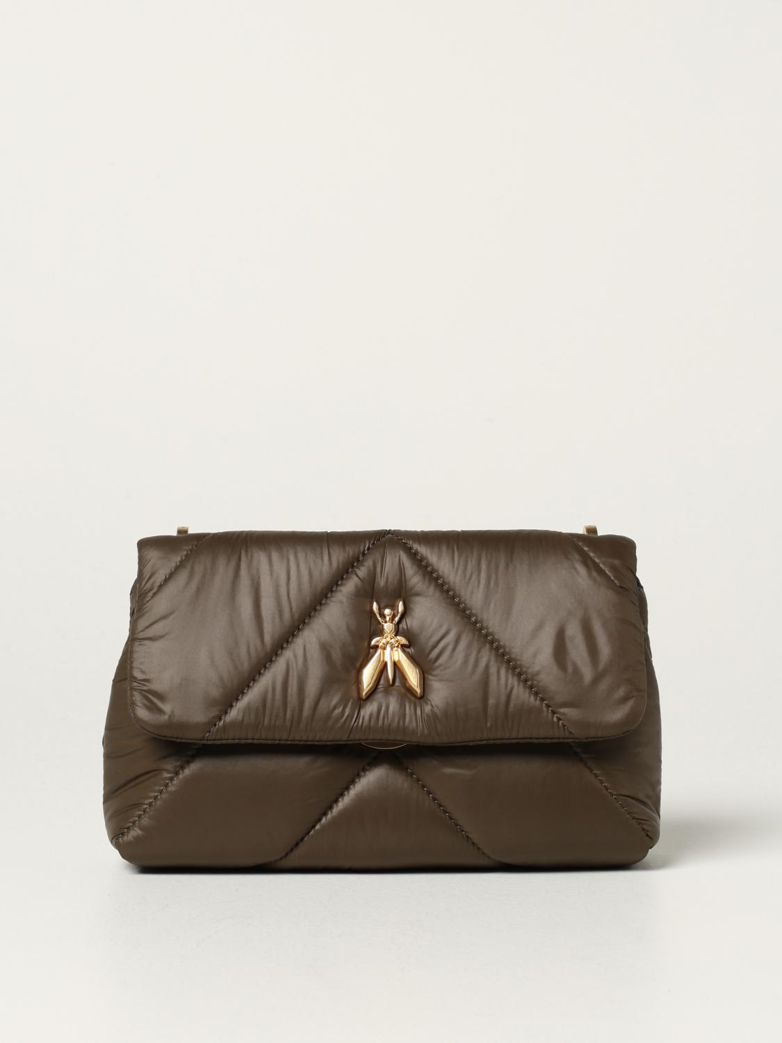 PATRIZIA PEPE Borsa Shopping Mini 2V6580 Military Nylon/Brown - Bagsabout