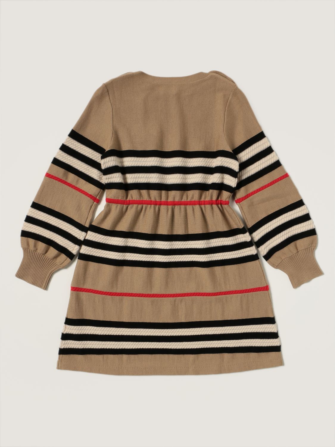 Dress Burberry: Burberry dress in wool and cashmere with striped pattern beige 2