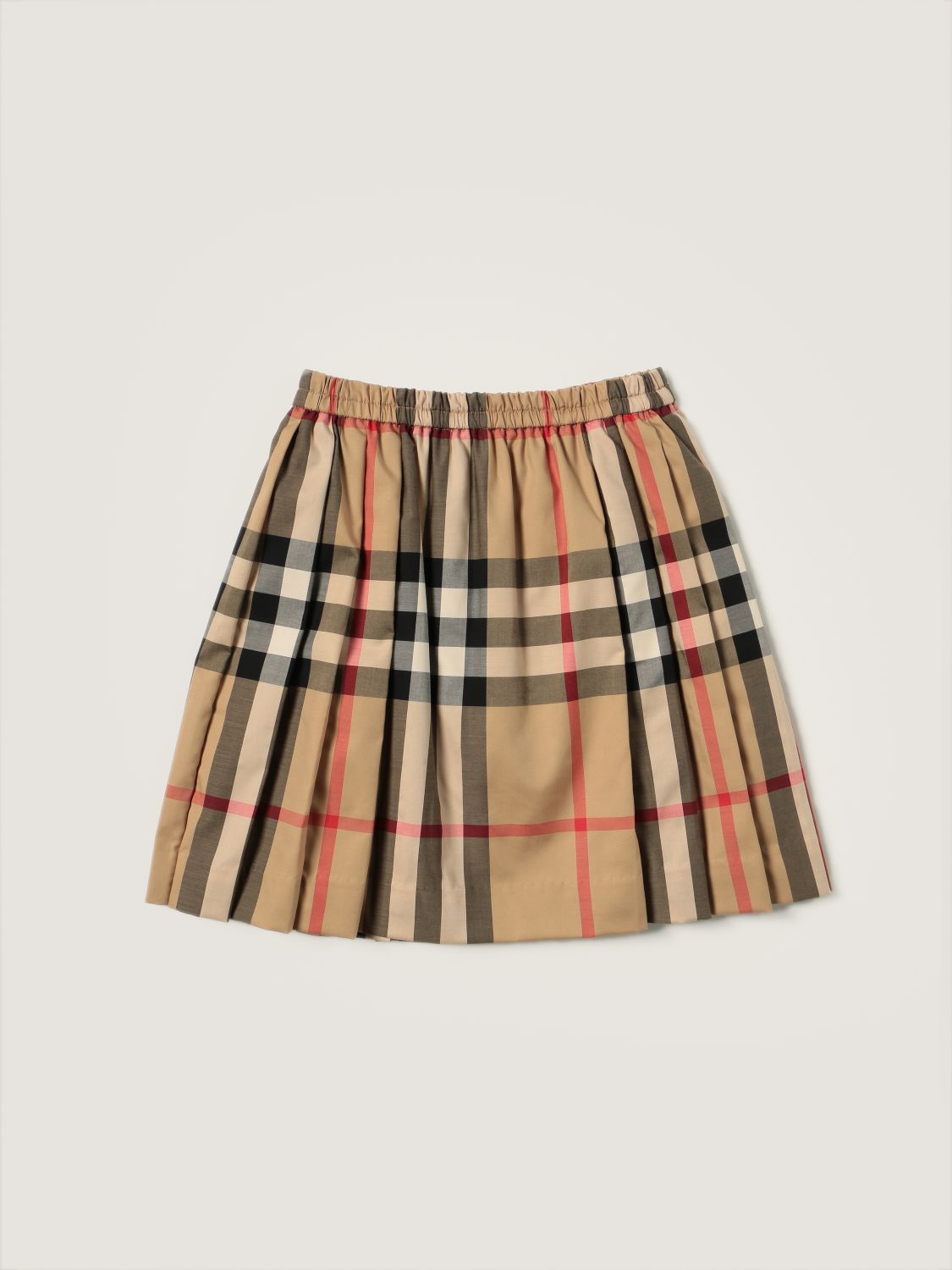 Skirt Burberry: Burberry pleated skirt in tartan stretch cotton beige 1