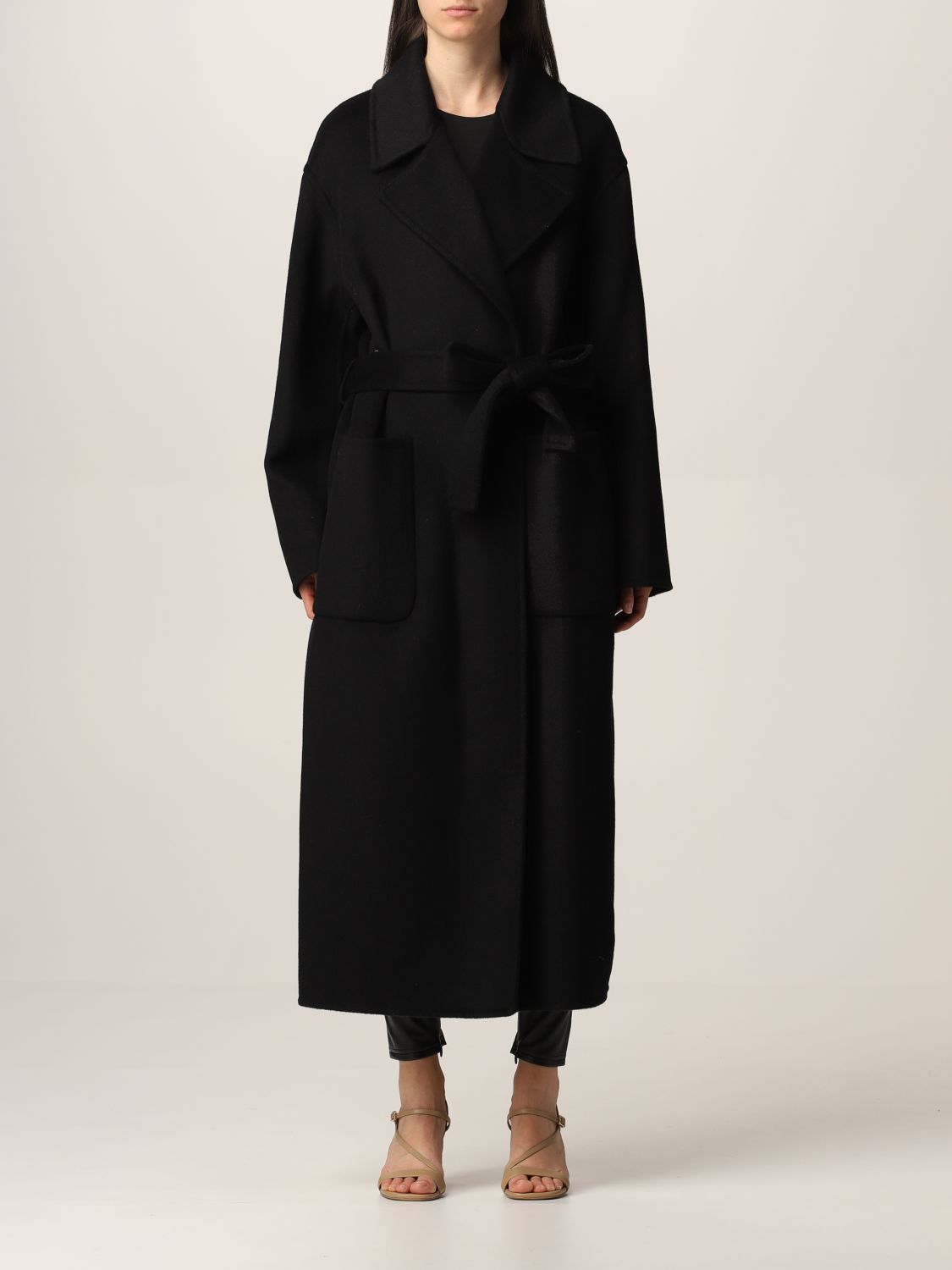 MICHAEL MICHAEL KORS: wrap coat | Coat Michael Michael Kors Women Black ...