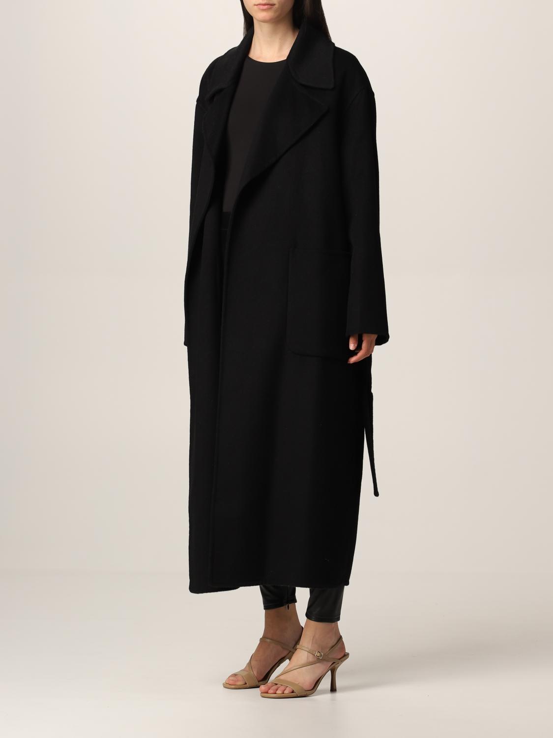 michael kors black taped sleeve coat