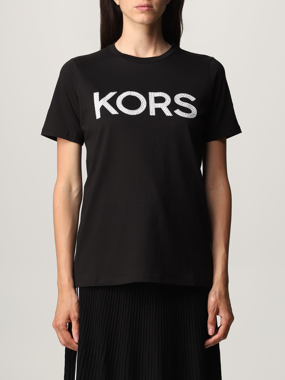 MICHAEL KORS: Michael T-shirt with stud logo - Black | Michael Kors t ...