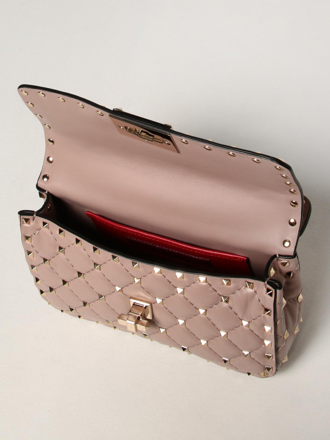 VALENTINO GARAVANI Rockstud Spike bag in nappa leather Blush Pink Mini Bag Valentino