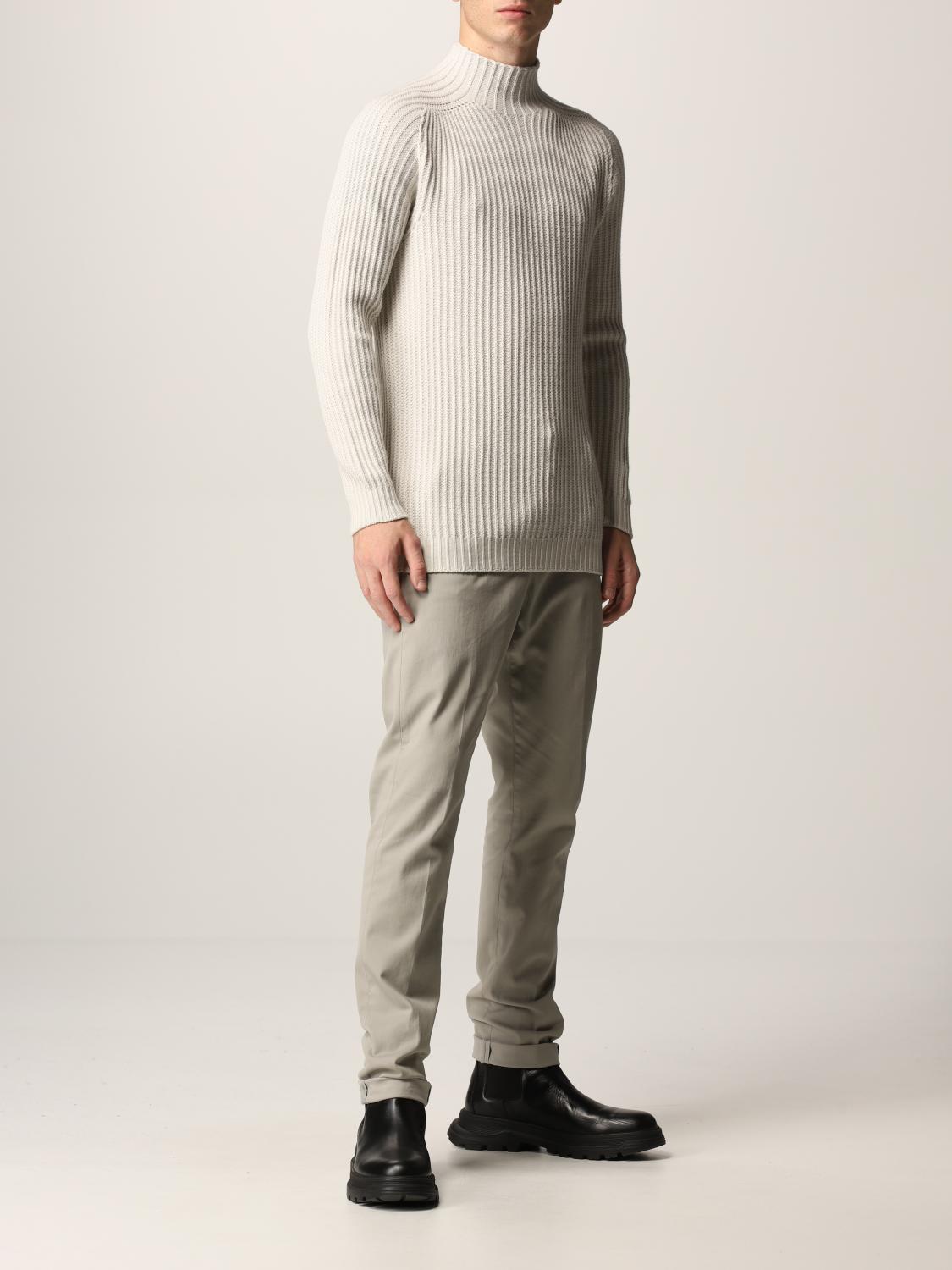 DONDUP: Maglione in lana merino - Bianco | Maglia Dondup UT022M00722U002  GIGLIO.COM