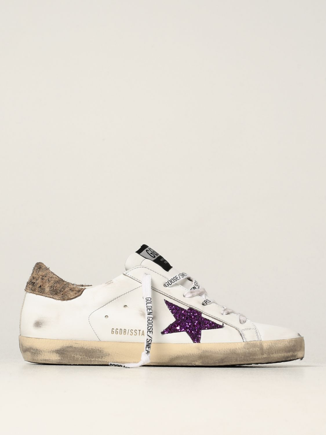 GOLDEN GOOSE: Super-Star classic sneakers in leather - White | Golden ...