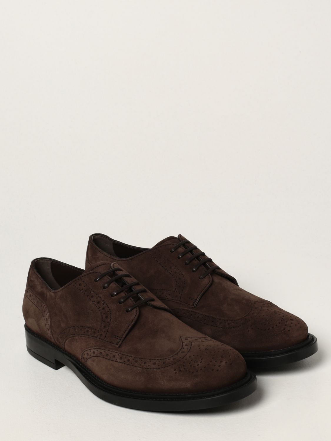 Tod's derby shoes in suede with brogue motif