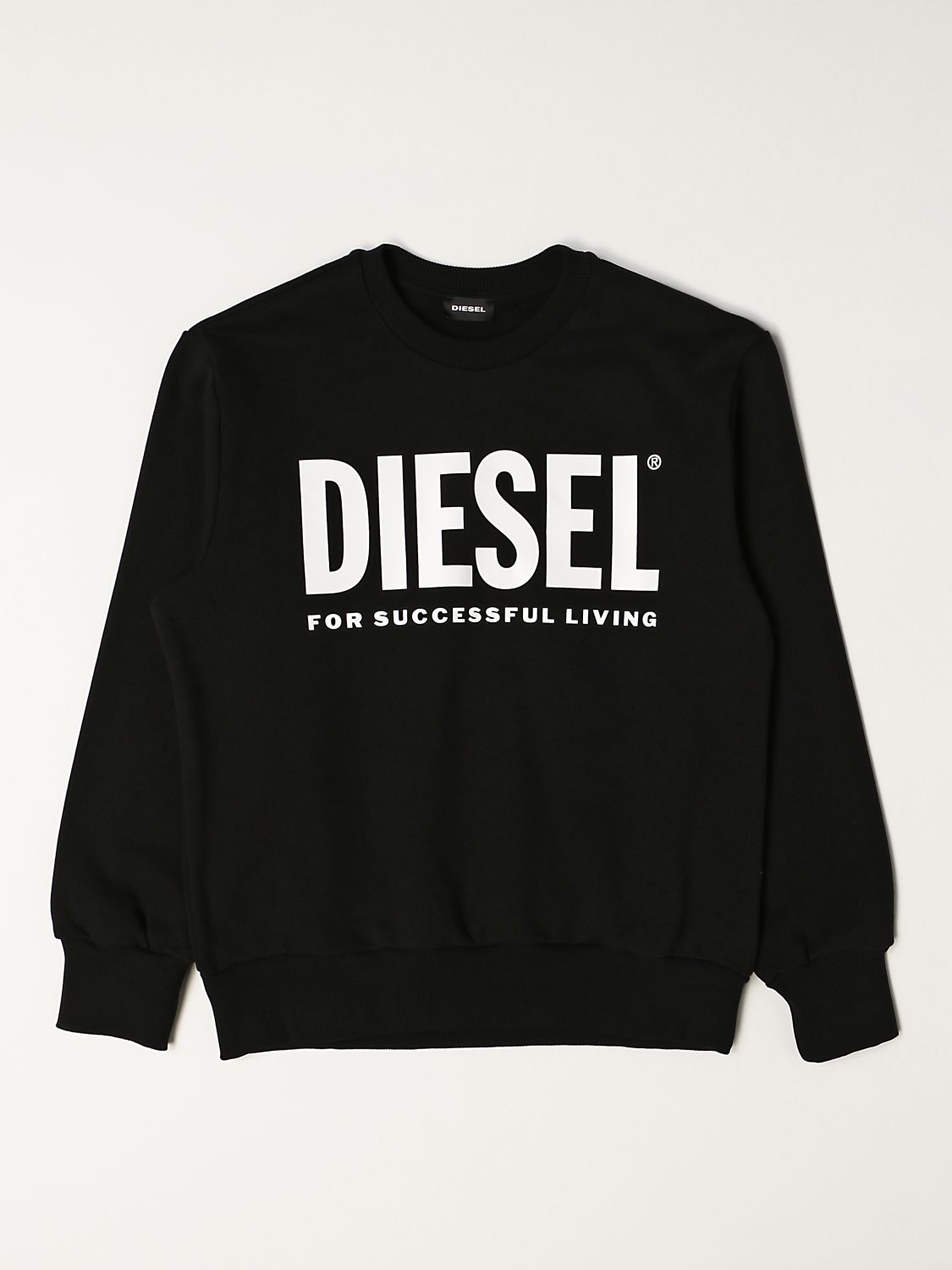 Jumper Diesel: Diesel crewneck jumper in cotton with logo black 1