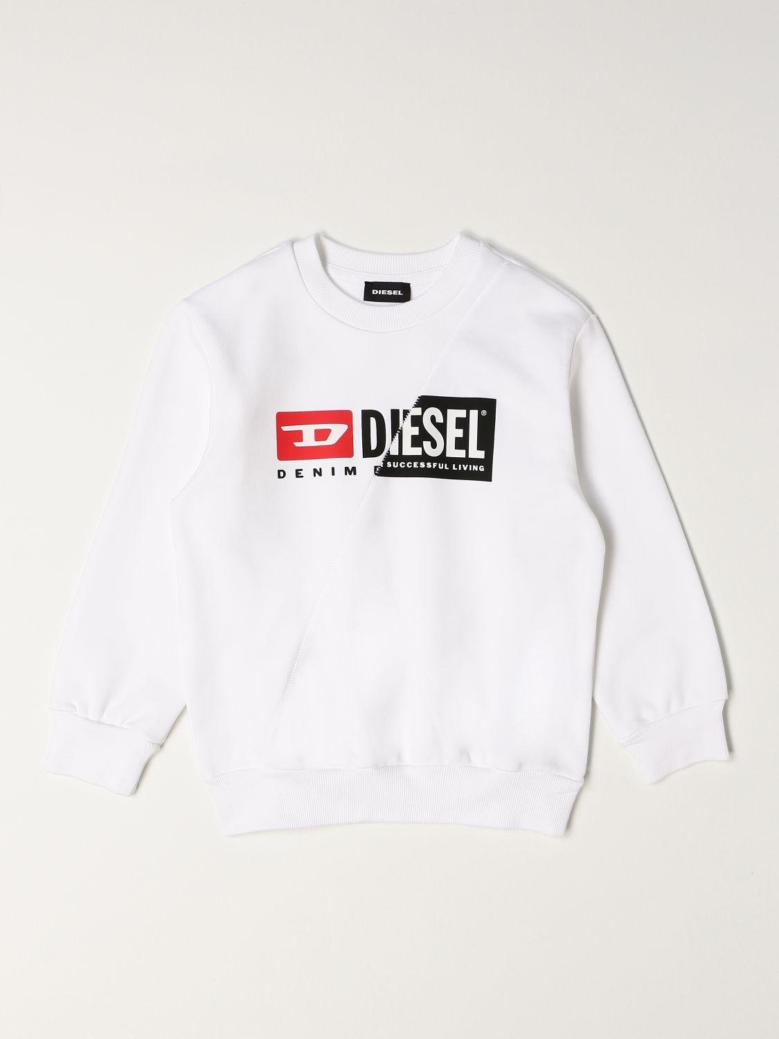 Maglia Diesel: Felpa a girocollo Diesel in cotone con logo bianco 1