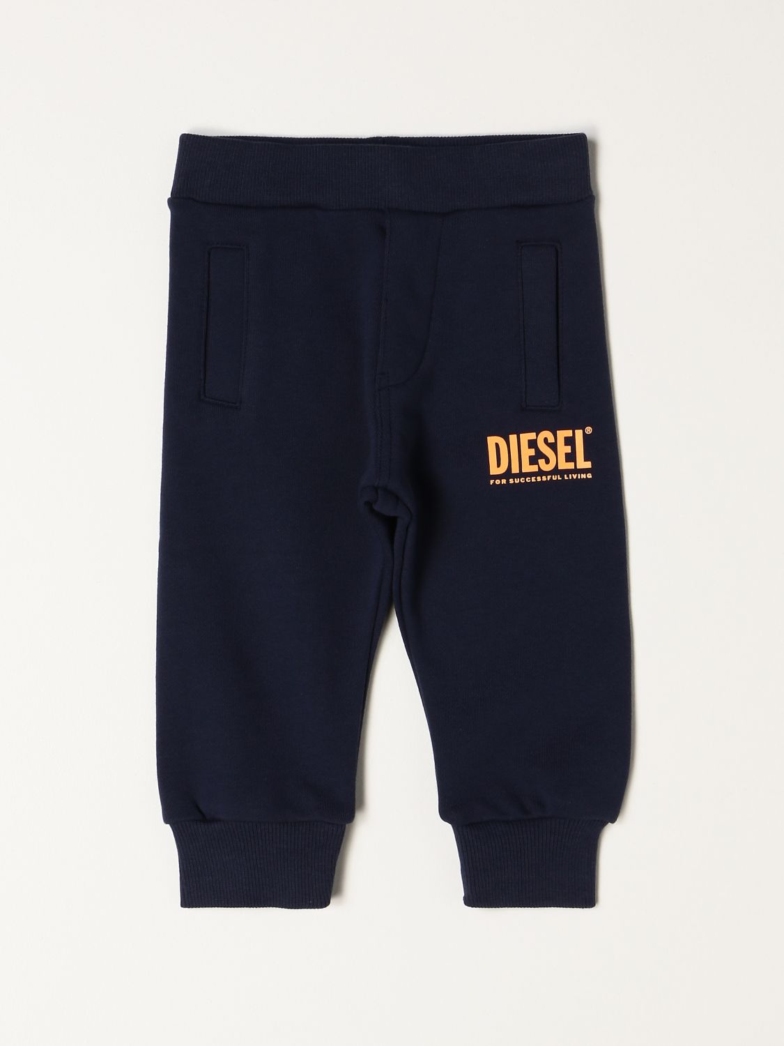 裤子 Diesel: Diesel Logo 棉质慢跑裤 蓝色 1
