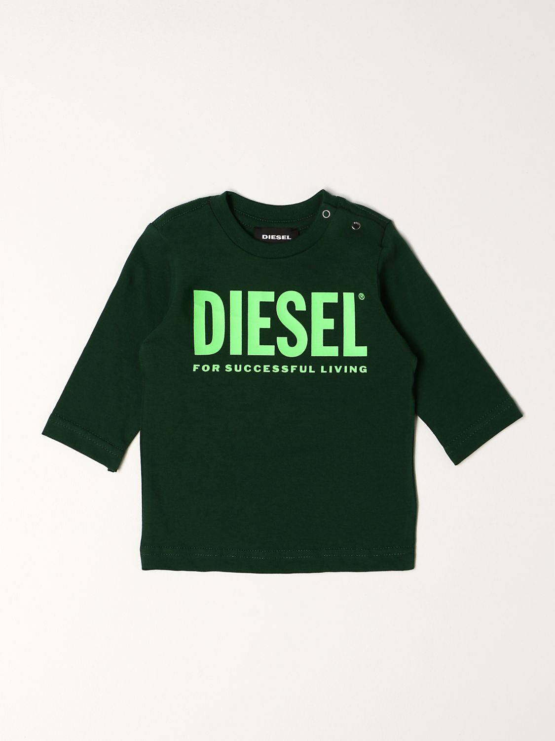 T-shirt Diesel: T-shirt Diesel in cotone con logo verde 1