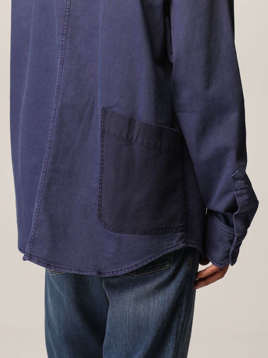 Camicia Diesel: Camicia in misto cotone con tasche a toppe denim 3