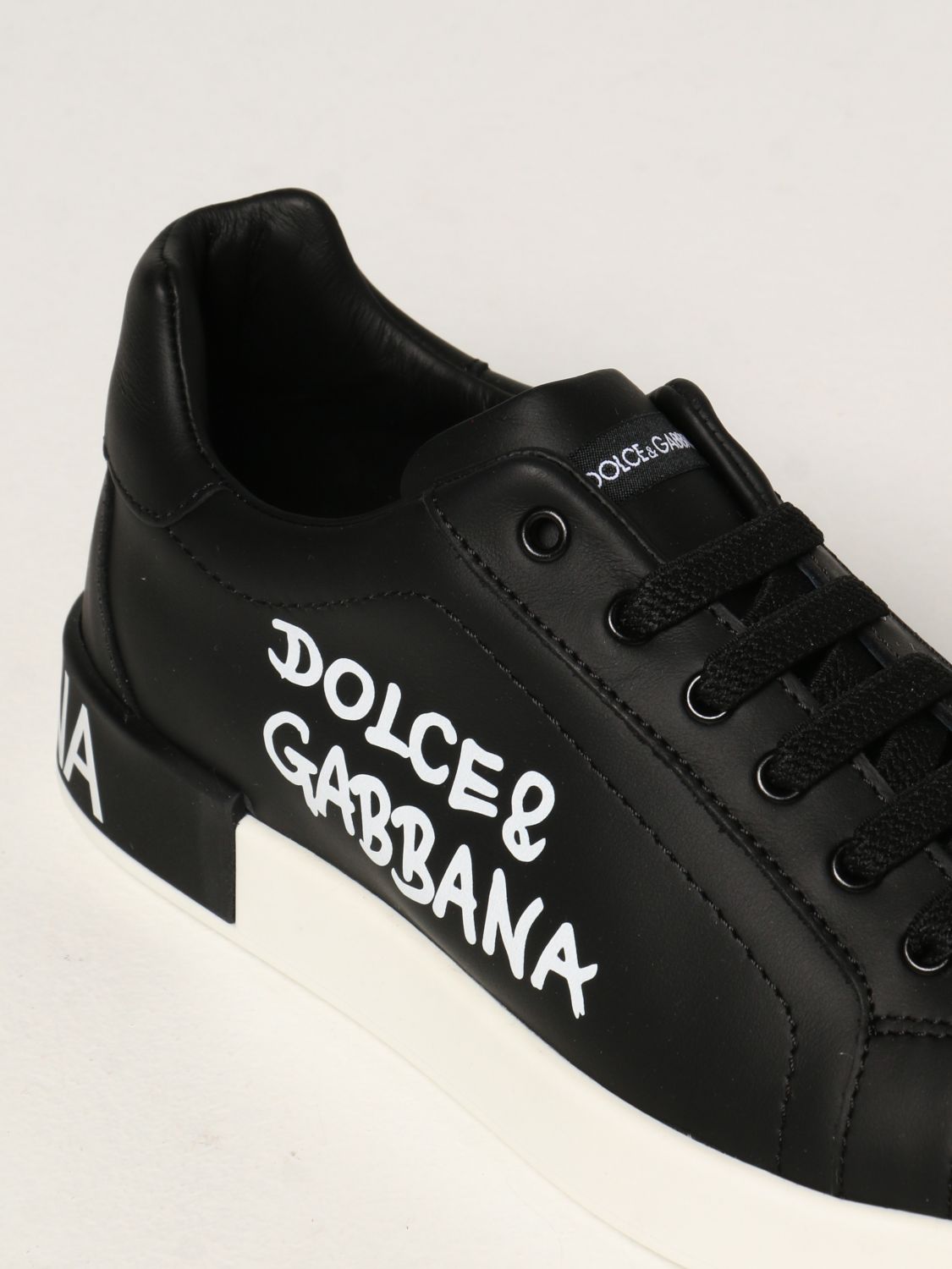 Dolce Gabbana Portofino Mini Logo Sneakers In Leather Shoes Lovers ...