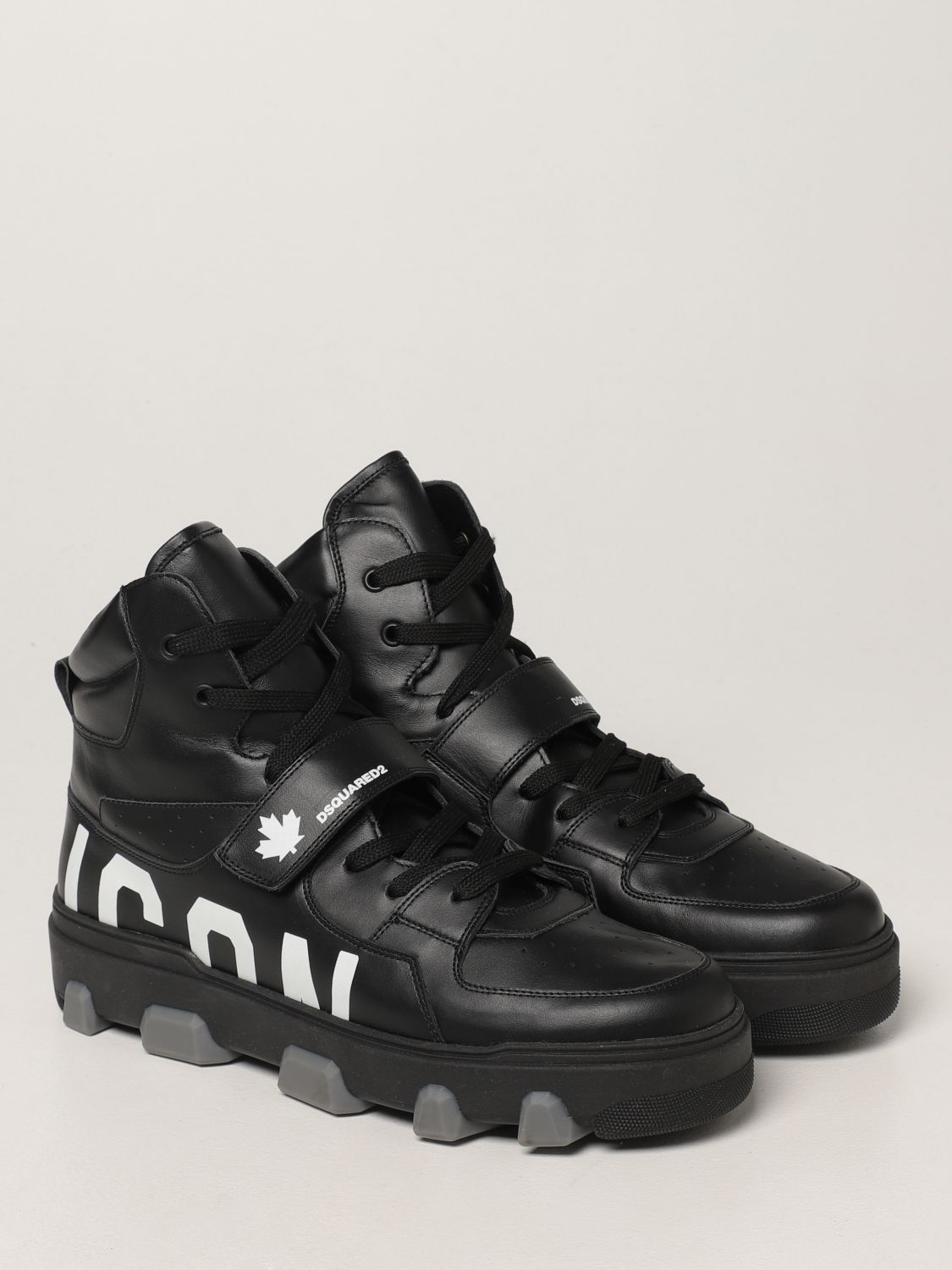 Sneakers Dsquared2: Dsquared2 Icon Basket sneakers in leather black 2