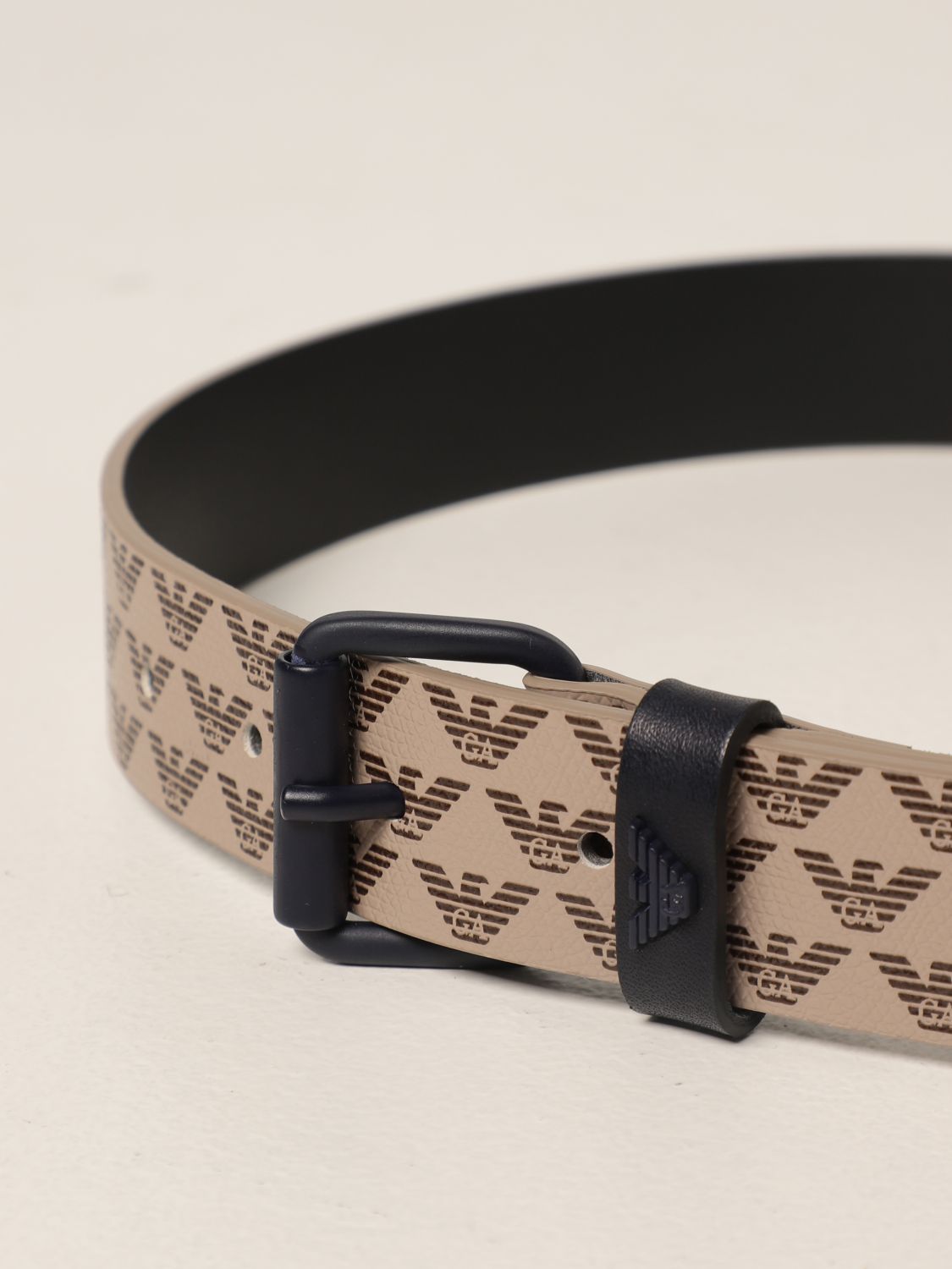 Belt Emporio Armani: Emporio Armani belt in synthetic leather with all over logo dark 2
