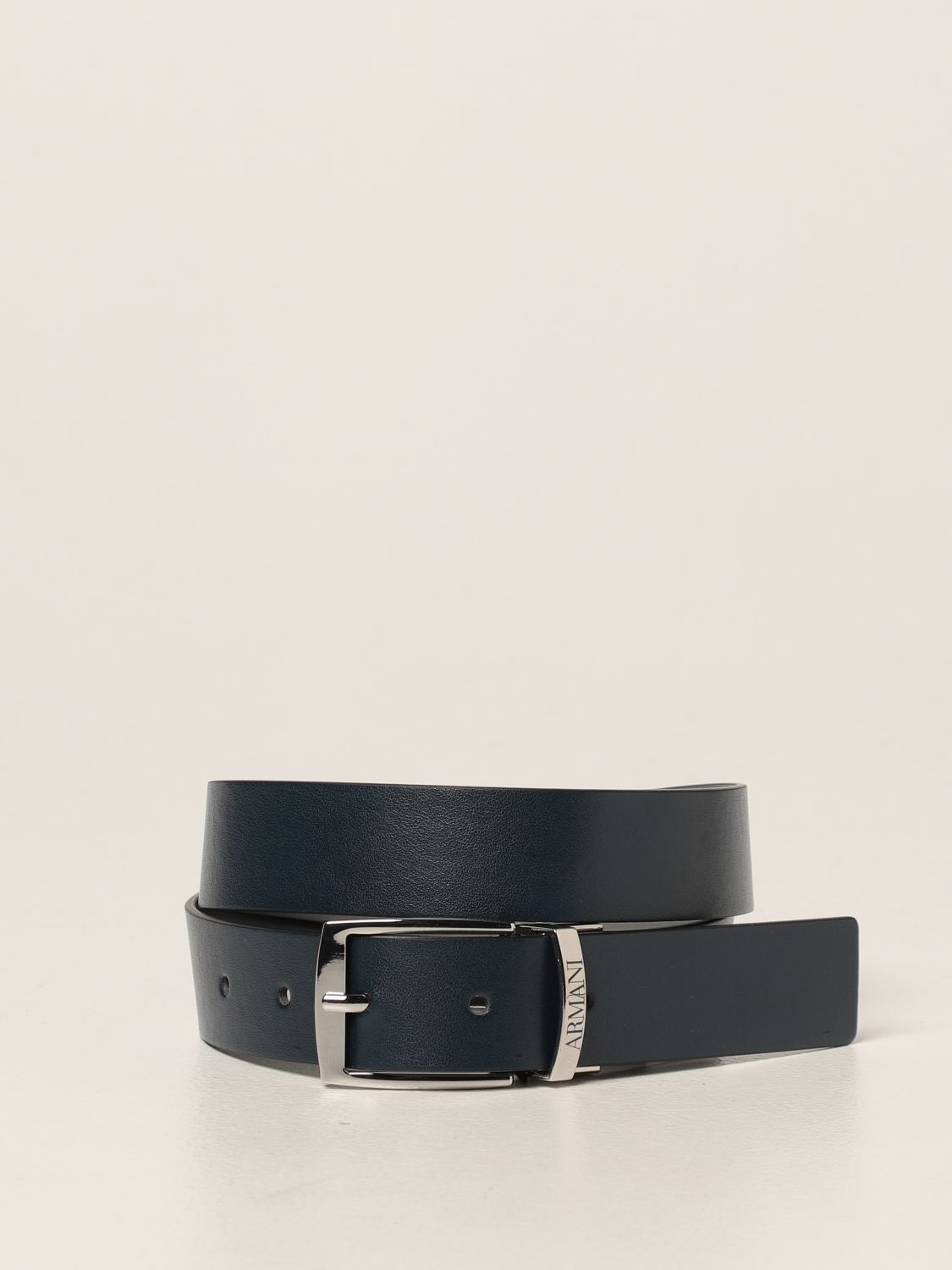 Belt Emporio Armani: Reversible Emporio Armani belt in synthetic leather blue 1