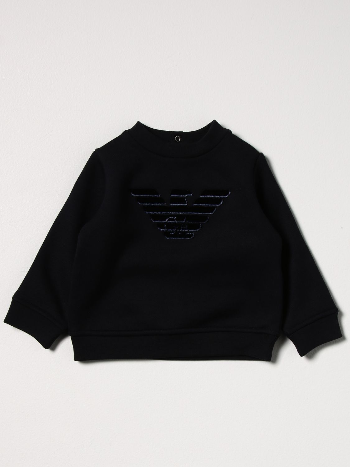 Sweater Emporio Armani: Emporio Armani sweatshirt in modal blend with eagle logo blue 1