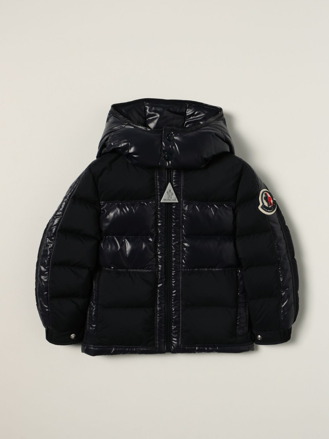 Jacket Moncler: Gigen Moncler bi-material down jacket blue 1