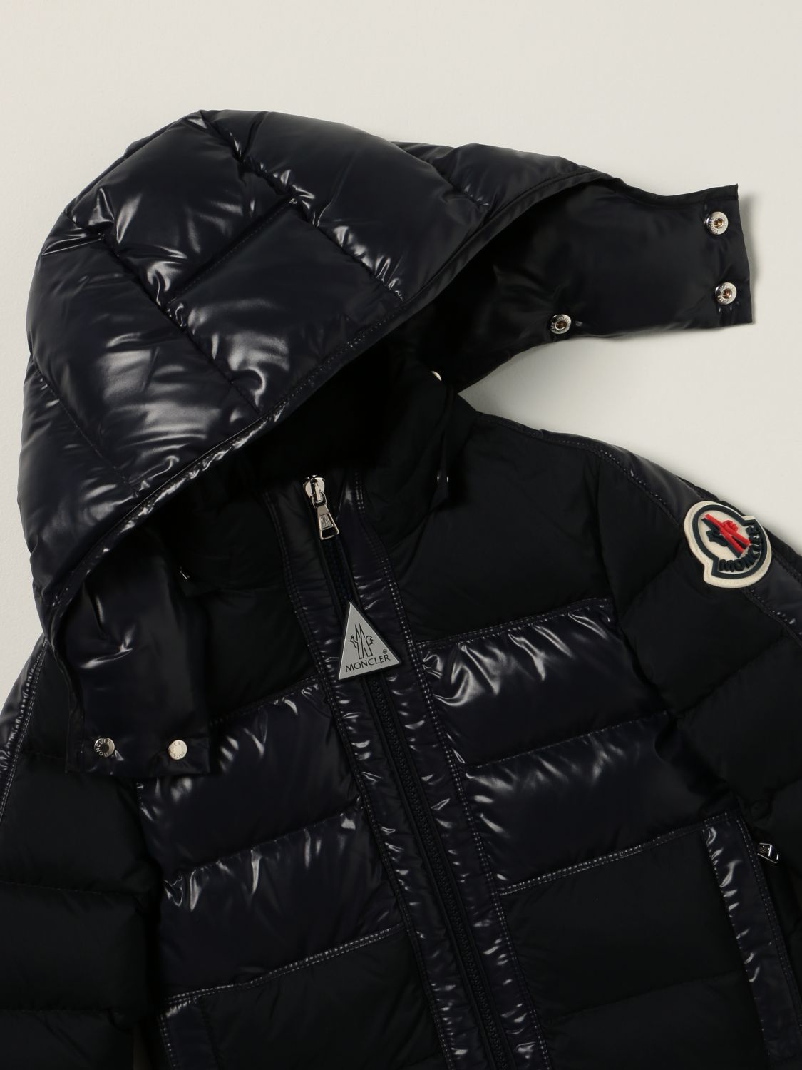 Jacket Moncler: Gigen Moncler bi-material down jacket blue 3