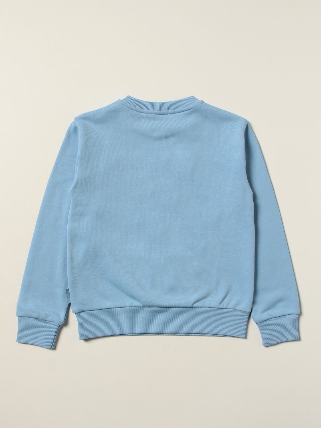 Sweater Moncler: Moncler cotton sweatshirt with logo gnawed blue 2