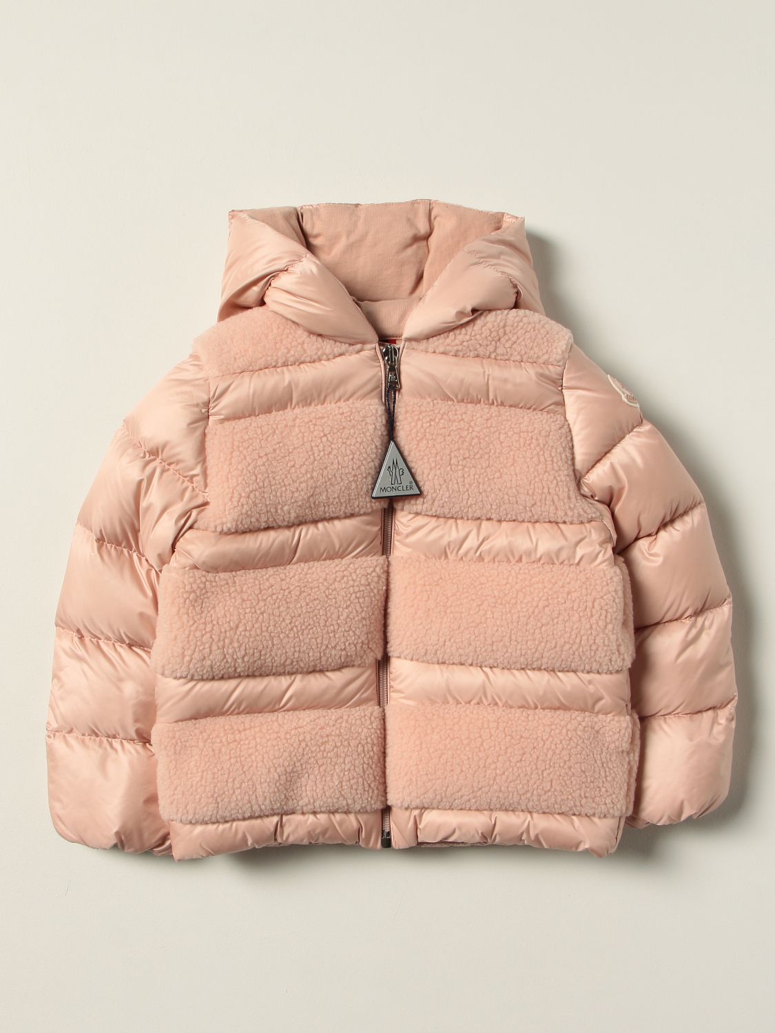 Jacket Moncler: Moncler Gentiane down jacket with teddy bear inserts pink 1