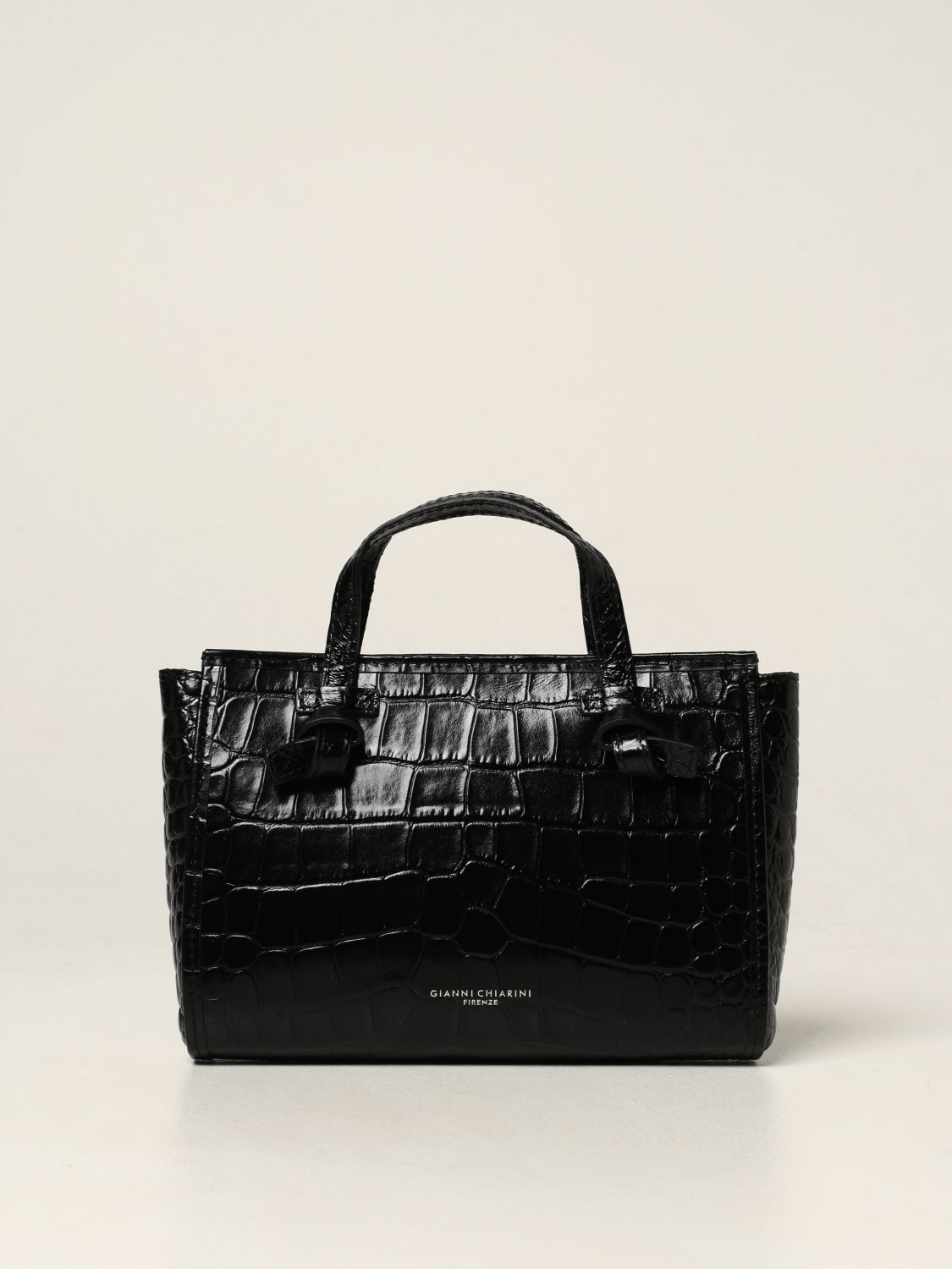 Handbag Gianni Chiarini Club Marcella: Gianni Chiarini Club Marcella bag in crocodile print leather black 1