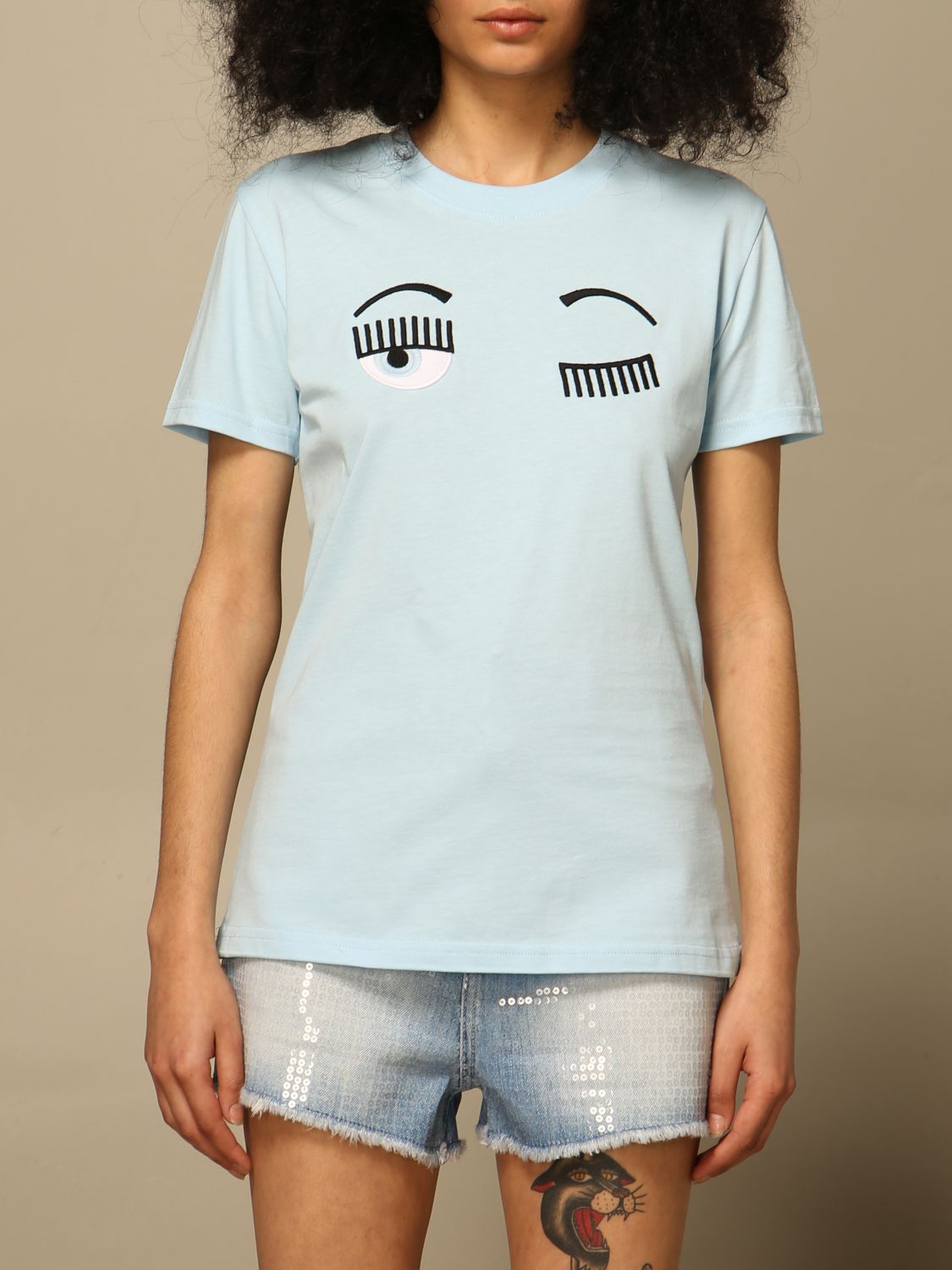 GmarShops - GRAPHIC T  Chiara Ferragni T-shirt con ricamo Blu